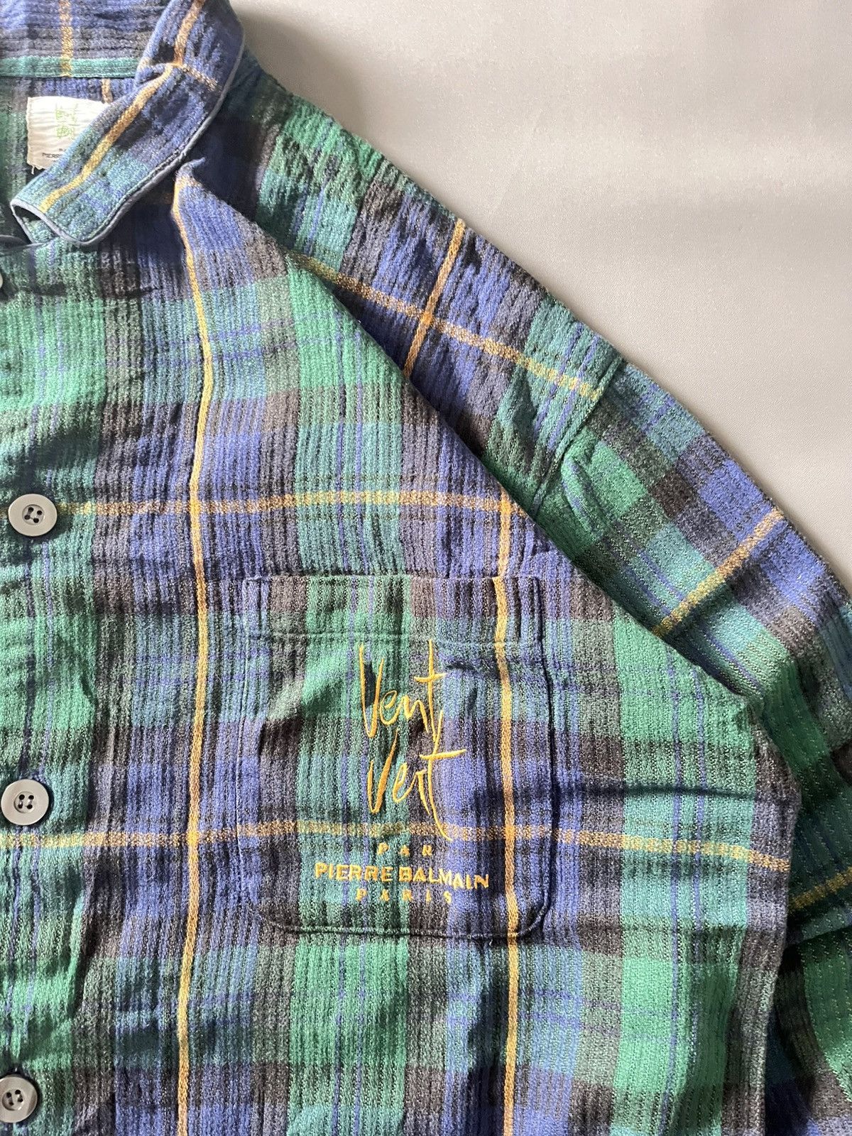 Pierre Balmain Vtg 1990’s Plaid Green Jacket Pierre Balmain Paris Vent Vert Size US XL / EU 56 / 4 - 7 Thumbnail