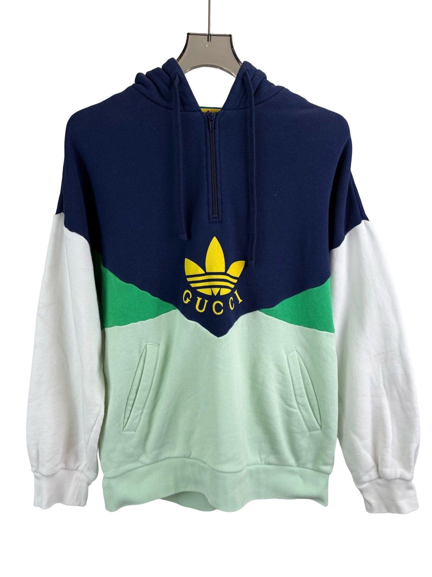 Gucci Gucci x Adidas Colorblock Half-Zip Hoodie Size L Size US L / EU 52-54 / 3 - 1 Thumbnail