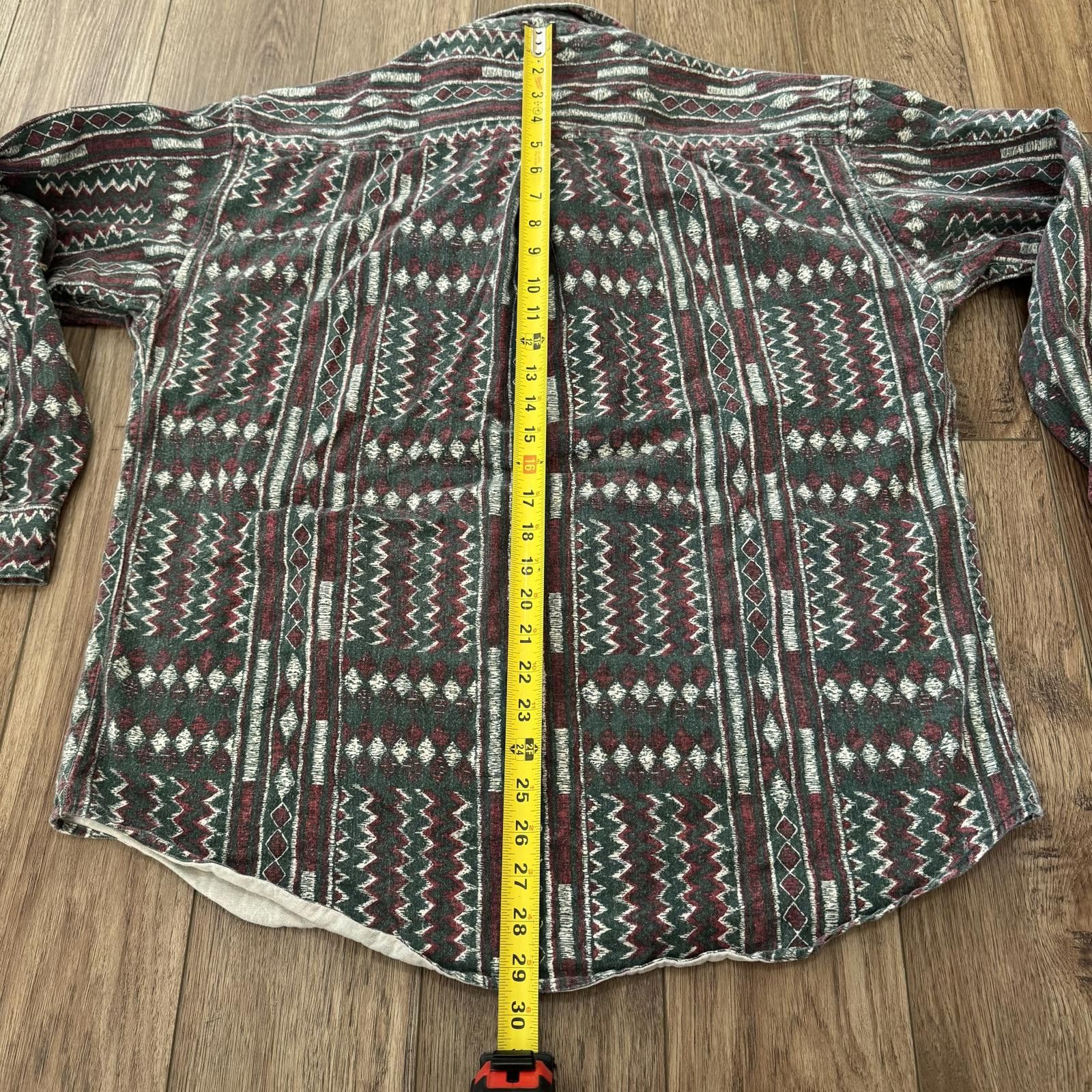 Jansport Vintage 90s Jansport Geometric Aztec Flannel Shirt L RARE Size US L / EU 52-54 / 3 - 7 Thumbnail