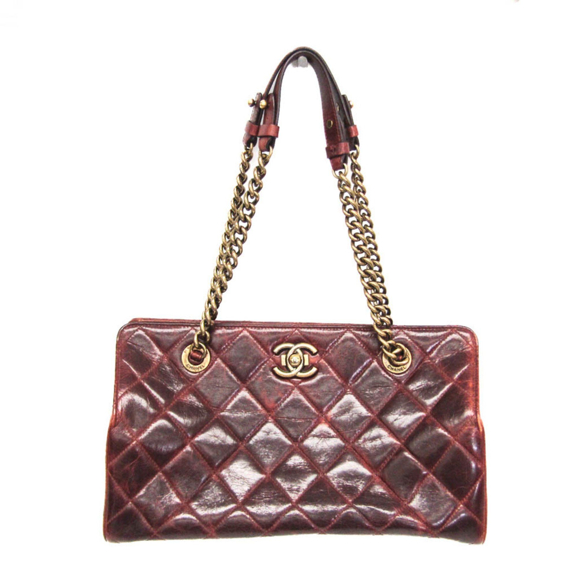 Chanel Matelasse Chain Shoulder Bag Women's Leather Shoulder Bag Brown