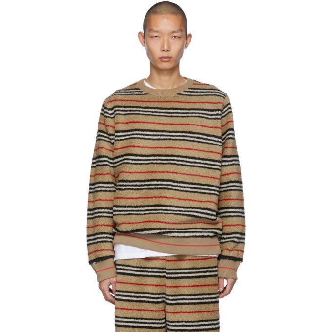 Burberry striped fleece set. Sweater/shorts