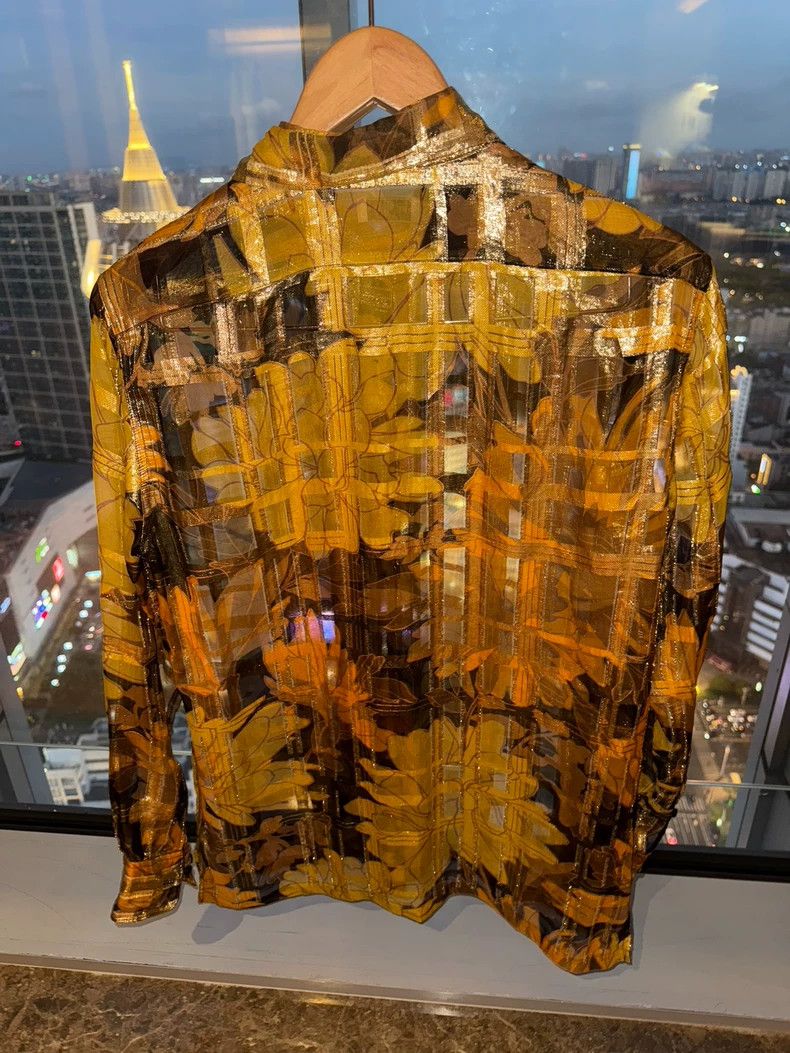 Dries Van Noten DRIES VAN NOTEN Silk and gold thread shirt Size S / US 4 / IT 40 - 4 Thumbnail