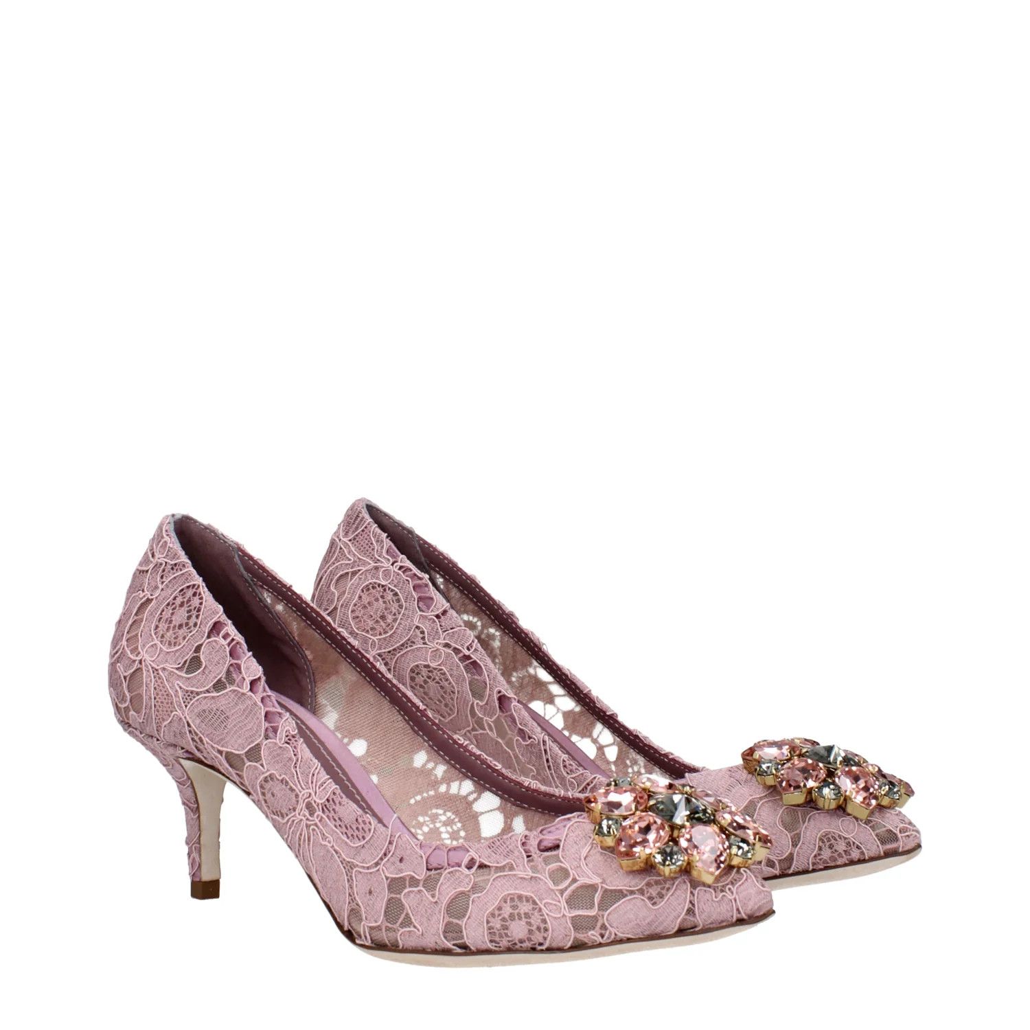 Dolce & Gabbana ob1o1e1124 Lace Pumps in Pink Size US 8 / IT 38 - 2 Thumbnail