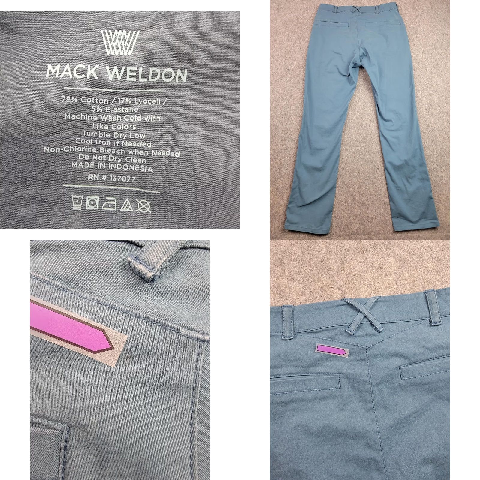 Vintage Mack Weldon Pants Mens 30x32 Blue Commuter Slim Fit Stretch Lyocell Performance Size US 30 / EU 46 - 8 Thumbnail