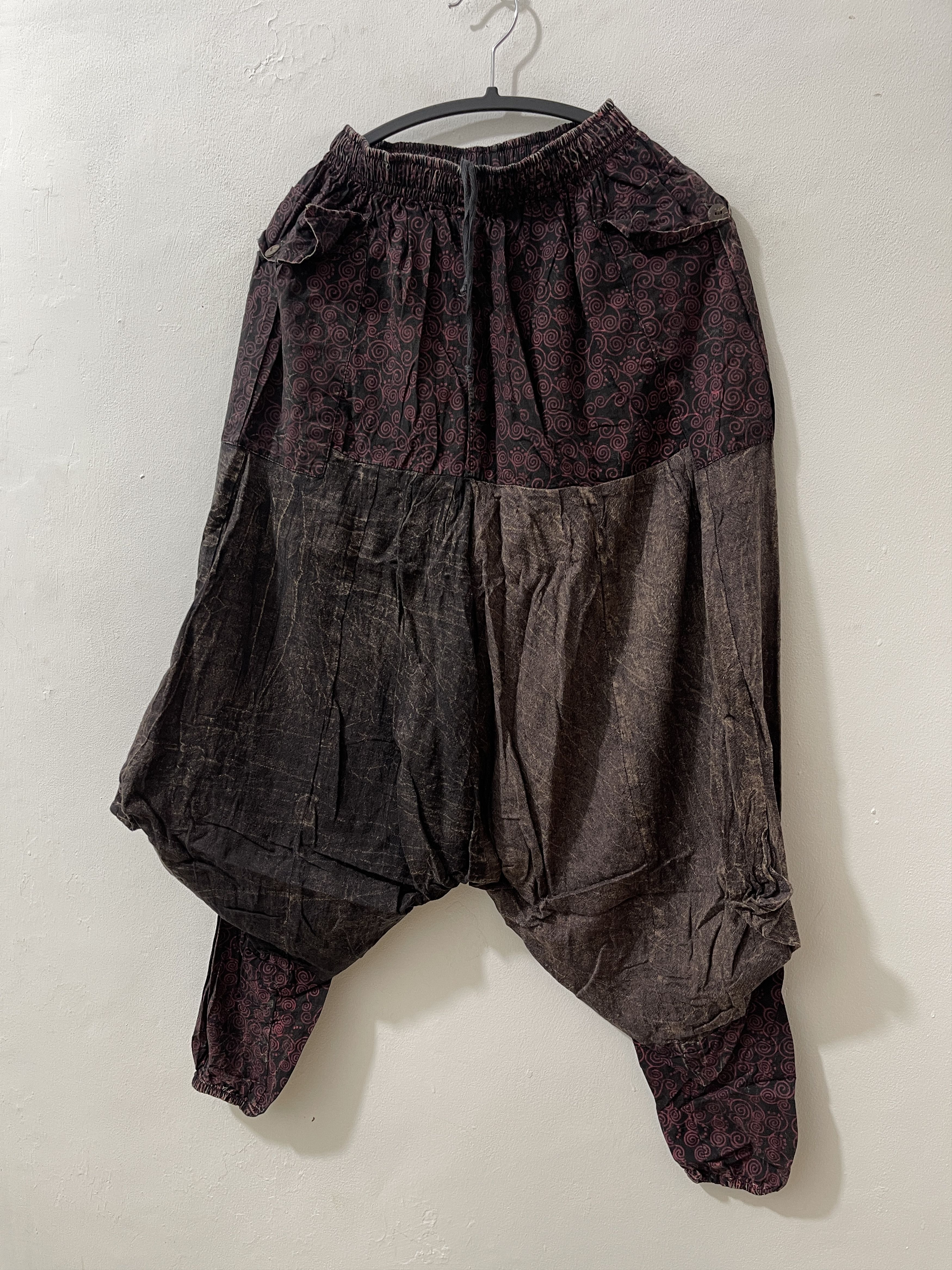 Japanese Brand Unknwn Abstract Ninja Apocalpyse Drop Crotch Pants Size US 32 / EU 48 - 2 Thumbnail