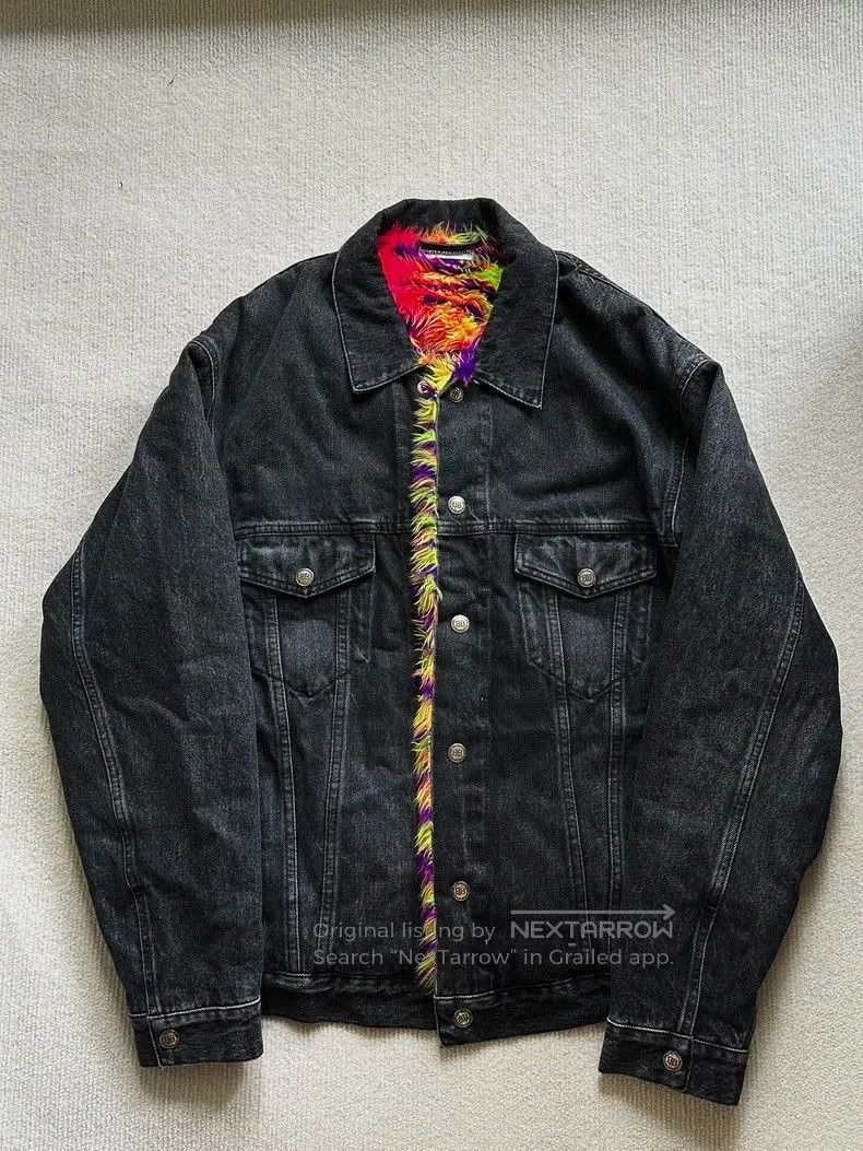 Balenciaga Balenciaga Colorful Fur Denim Jacket . Size US L / EU 52-54 / 3 - 1 Thumbnail