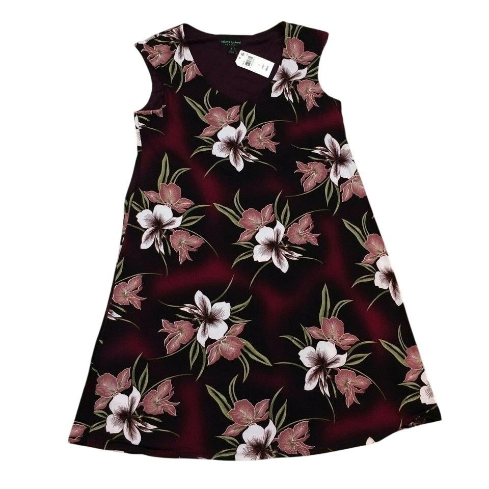Macys NWT Connected Apparel Pull-on Jersey Floral A-line Dress 8 Size M / US 6-8 / IT 42-44 - 4 Thumbnail