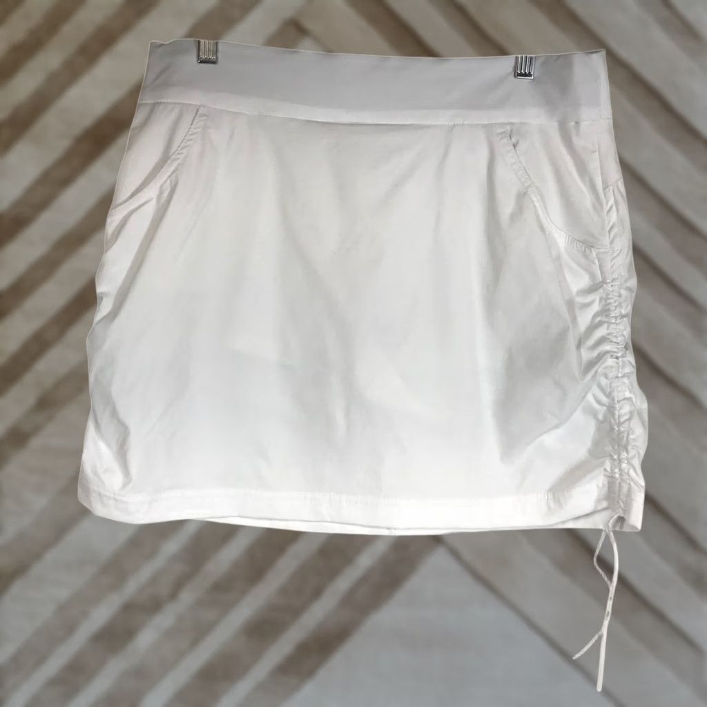 Vintage Columbia Women's White Athletic Skirt Size L Gathered Side Drawstring Size 36" / US 14 / IT 50 - 1 Thumbnail