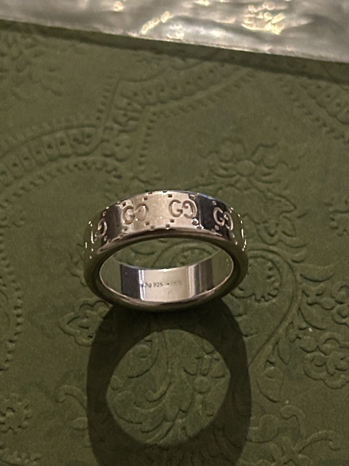 Gucci Gucci Signature GG Wide Logo Ring AG 925 814720 Size ONE SIZE - 6 Thumbnail