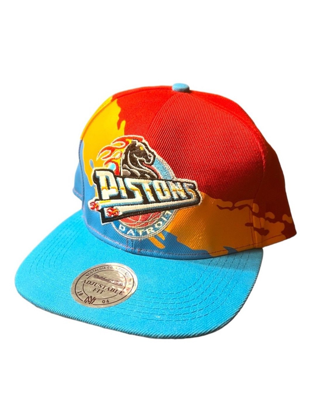 Mitchell & Ness Mitchell & Ness Detroit Pistons Splash Horse Logo Snapback Size ONE SIZE - 1 Thumbnail