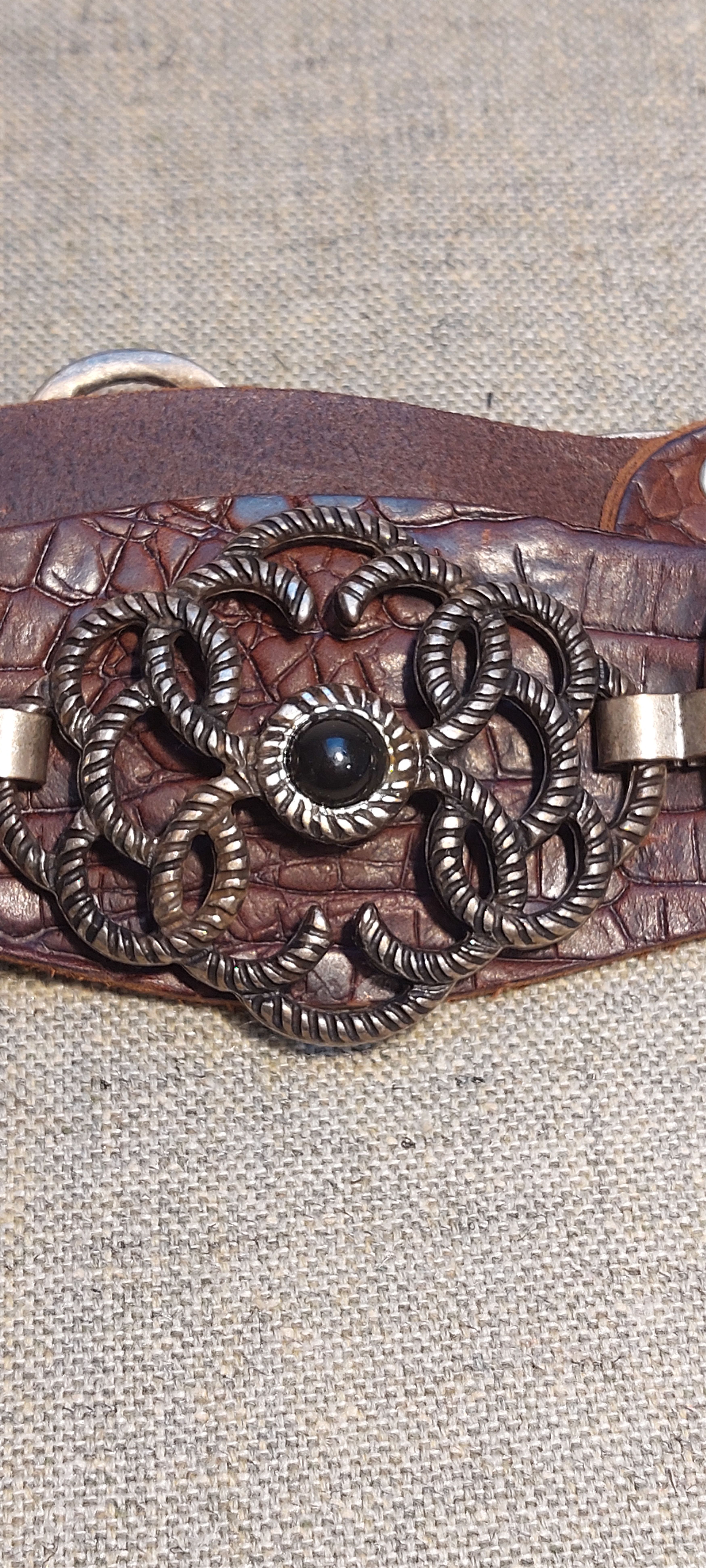 Vintage Vintage Western Leather Belt w/ Metal Rosette Accents Size ONE SIZE - 13 Thumbnail