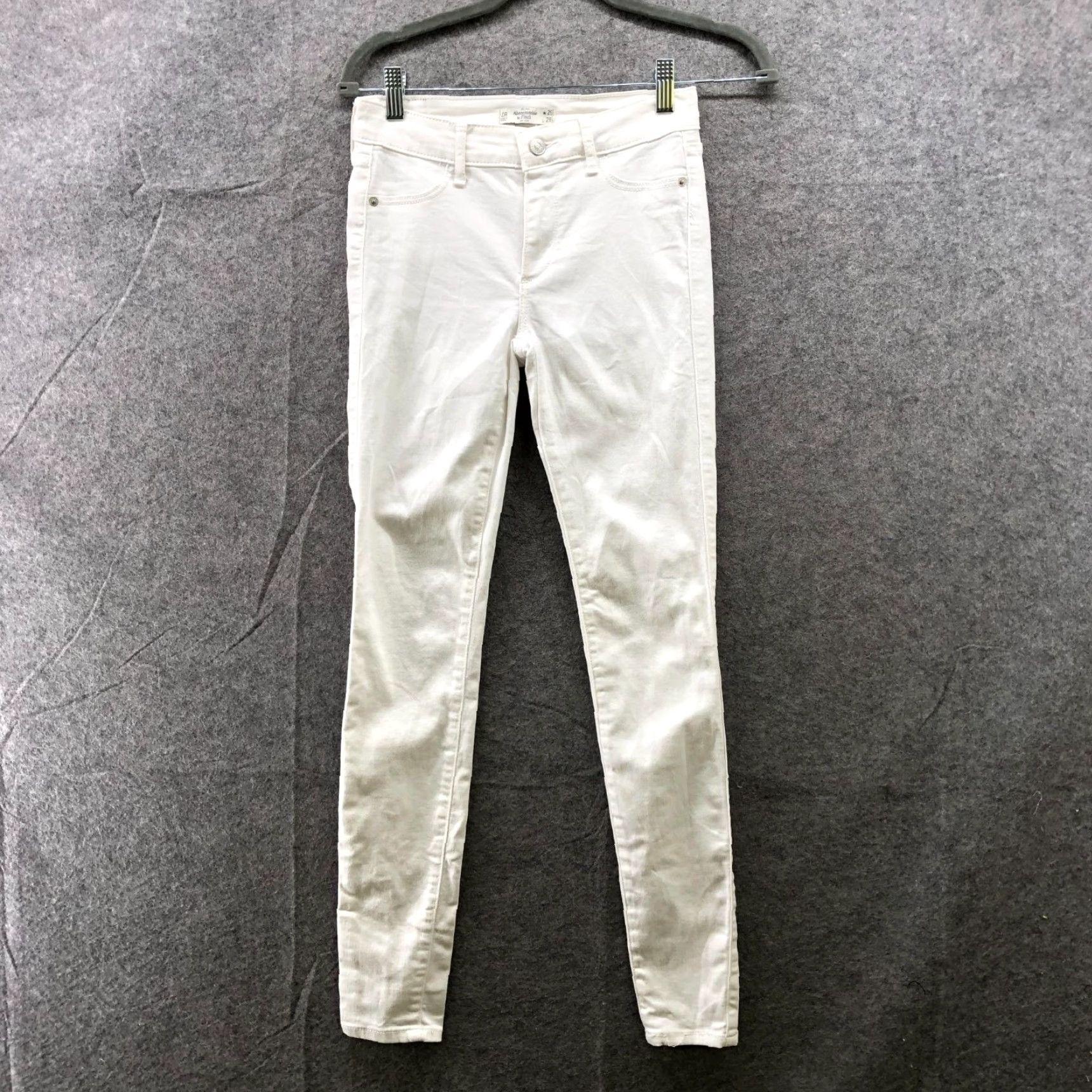 Abercrombie & Fitch Abercrombie & Fitch White Skinny Jeans Womens 0R 25x29 Stretch Low Rise Denim Jeans Size 25" / US 0 / IT 36 - 2 Thumbnail
