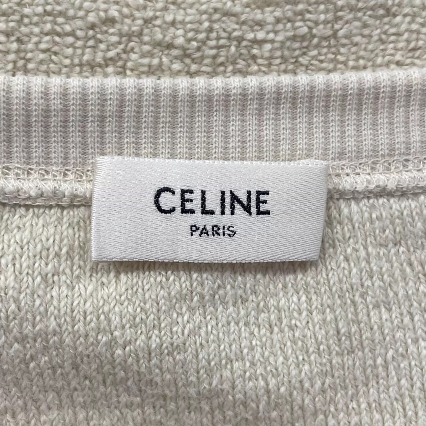 Celine CELINE beige short long-sleeve sweatshirt XS Size XS / US 0-2 / IT 36-38 - 5 Thumbnail