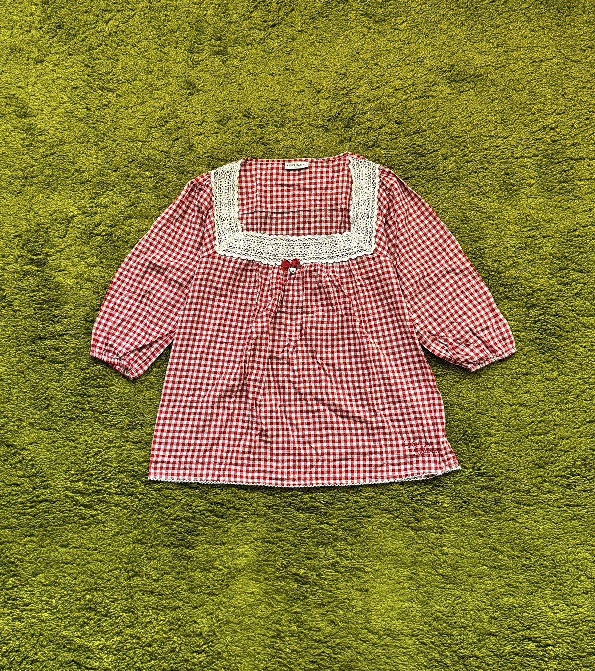 Designer + Vive Maria + avant garde checkered puff sleeve blouse Y2K Size S / US 4 / IT 40 - 1 Thumbnail