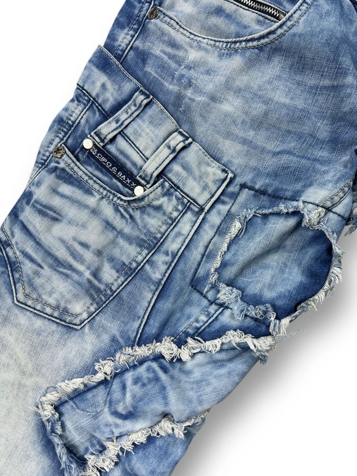 Japanese Brand Vintage Y2K Cipo & Baxx Double Waist Patchwork Jeans W29 L32 Size US 29 - 4 Thumbnail