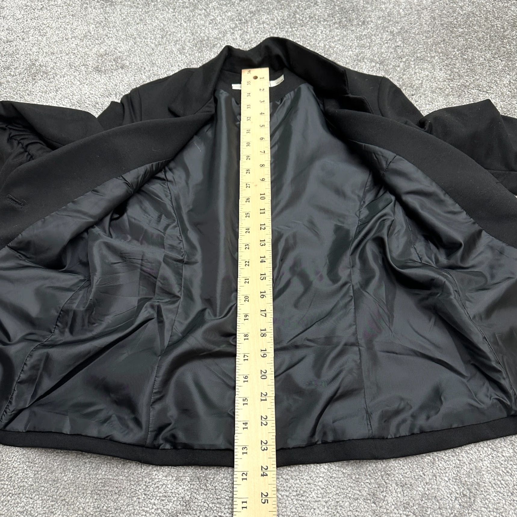 Vintage Gibson Blazer Coat Jacket Womens M Black Single Breasted Ruched Sleeve Work Shirt? Size M / US 6-8 / IT 42-44 - 5 Thumbnail