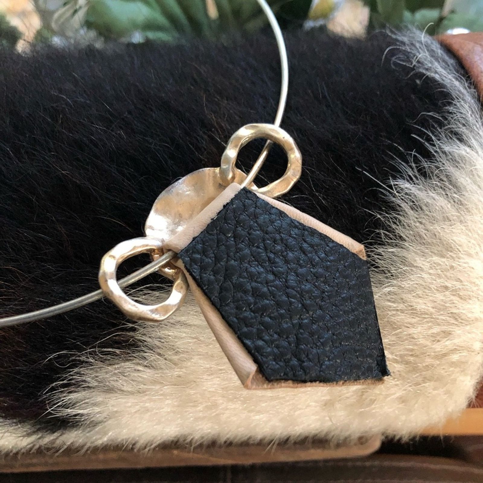 Handmade Handcrafted medieval look genuine leather gold choker Size ONE SIZE - 7 Thumbnail