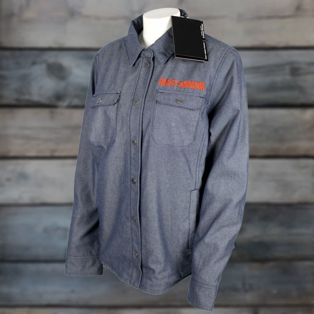 Harley Davidson Harley-Davidson Women's Operative Riding Shirt Jacket 2XL Blue 98111-23VW Size XXL / US 16-18 / IT 52-54 - 1 Thumbnail