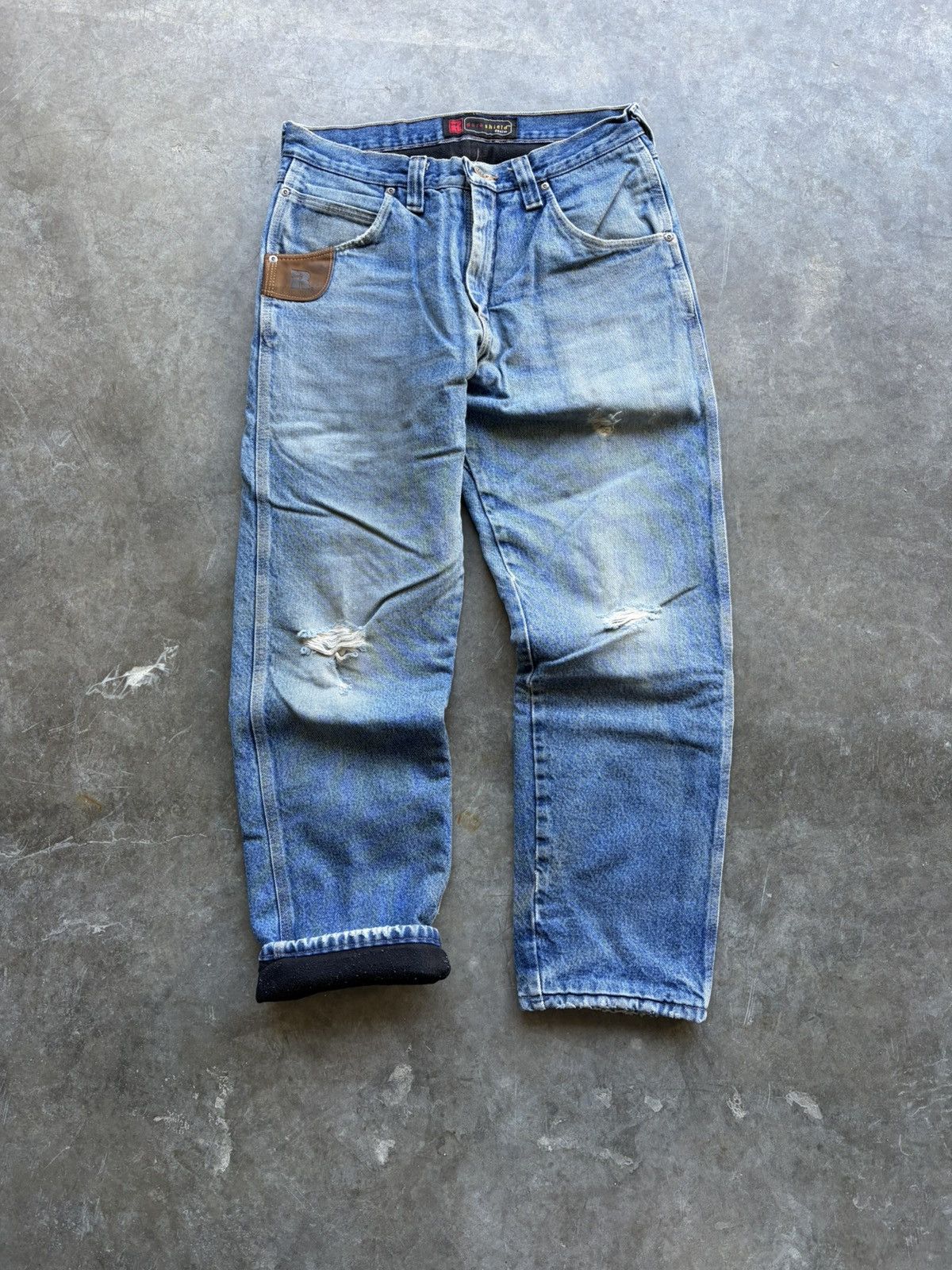 Wrangler Wrangler Faded Flannel Lined Baggy Workwear Denim Size US 32 / EU 48 - 1 Thumbnail