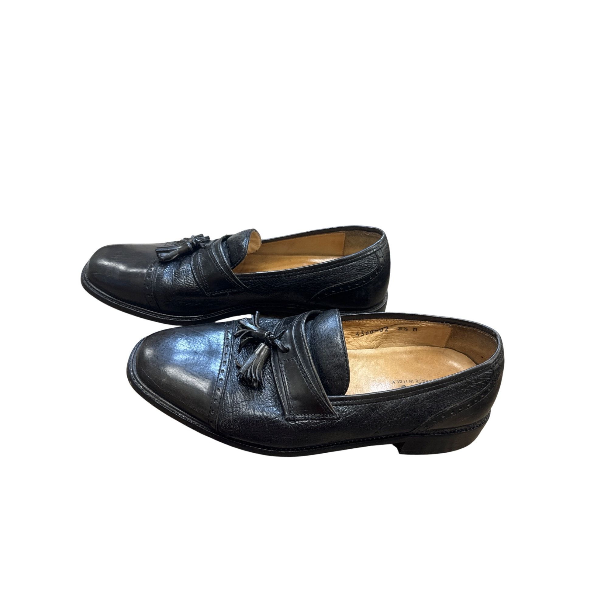 Other Vito Rufolo Italian Mens Black Leather Tassel Slip-On Loafer Size US 8.5 / EU 41-42 - 5 Thumbnail