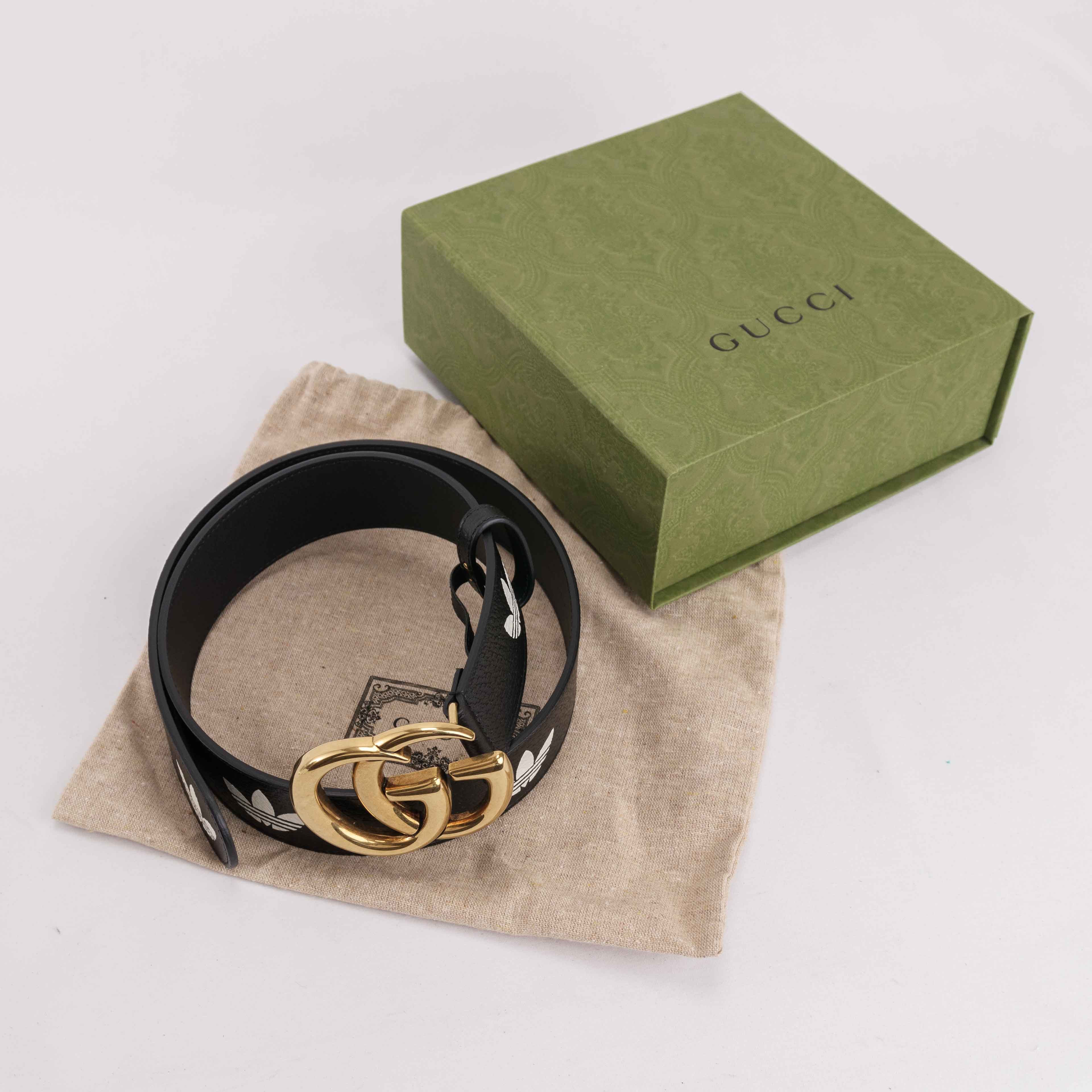 Adidas × Gucci Gucci X Adidas Double Interlocking G Leather Belt Size ONE SIZE - 16 Thumbnail