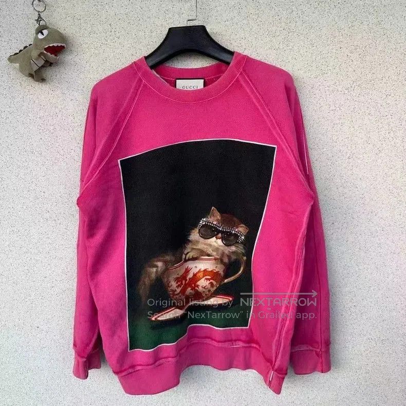 Gucci Gucci Cat Graphic Sweatshirt in Pink . Size US L / EU 52-54 / 3 - 1 Thumbnail