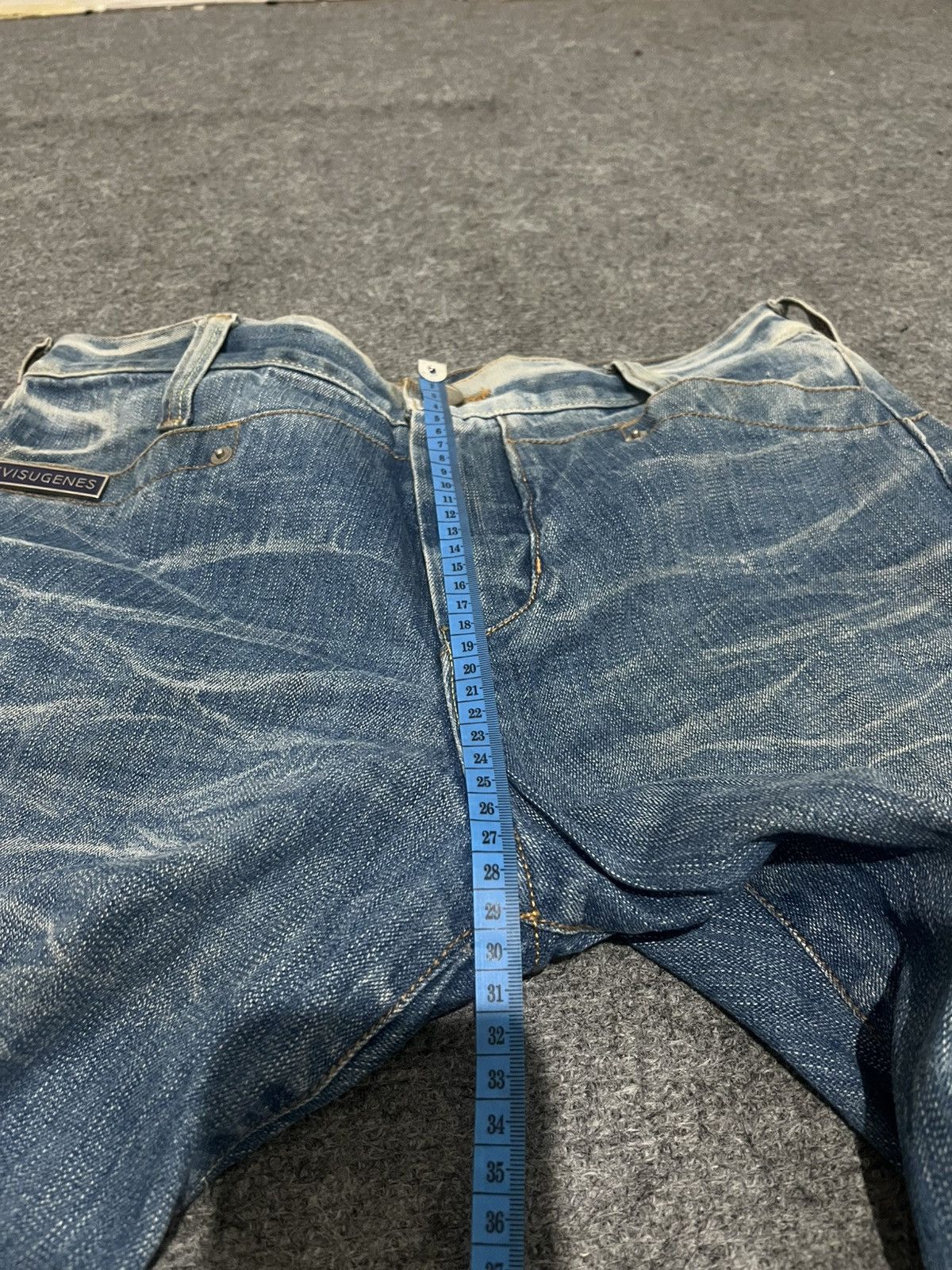 Japanese Brand Evisu Genes Baggy Denim Silver Logo Embroidery Y2K Style Size US 30 / EU 46 - 16 Thumbnail
