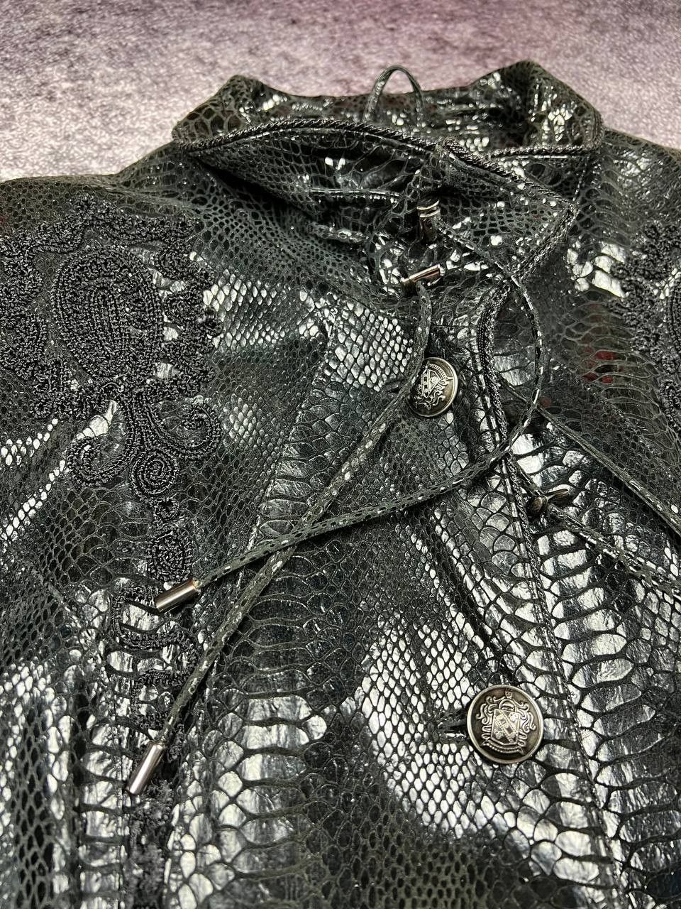 Hysteric Glamour Vintage Y2k Snakeskin Leather Lacquer Jacket Snake Print Size L / US 10 / IT 46 - 10 Thumbnail