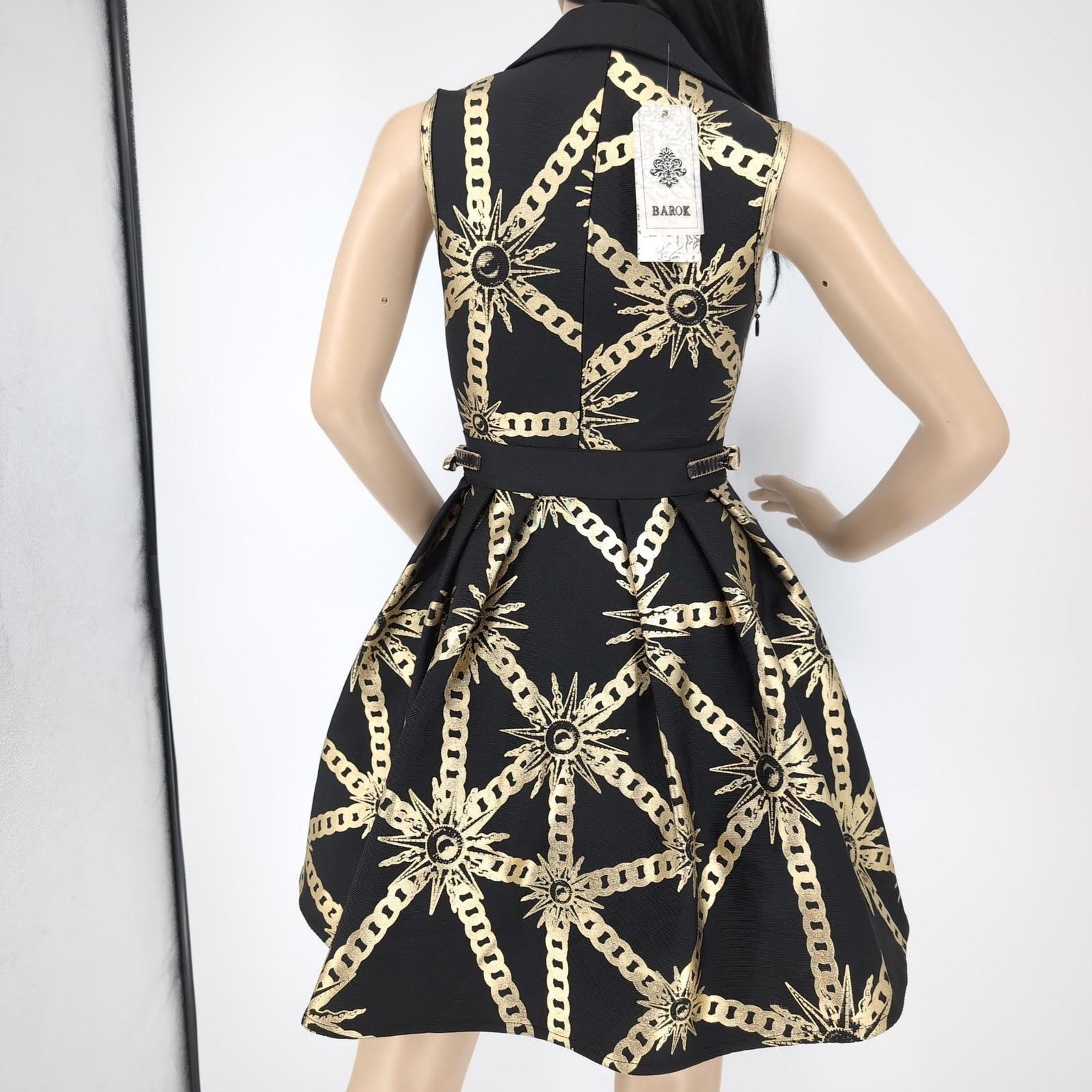 Other Barok Paris NJ Couture NWT Black Gold Sleeveless Dress Sz S Size S / US 4 / IT 40 - 3 Thumbnail