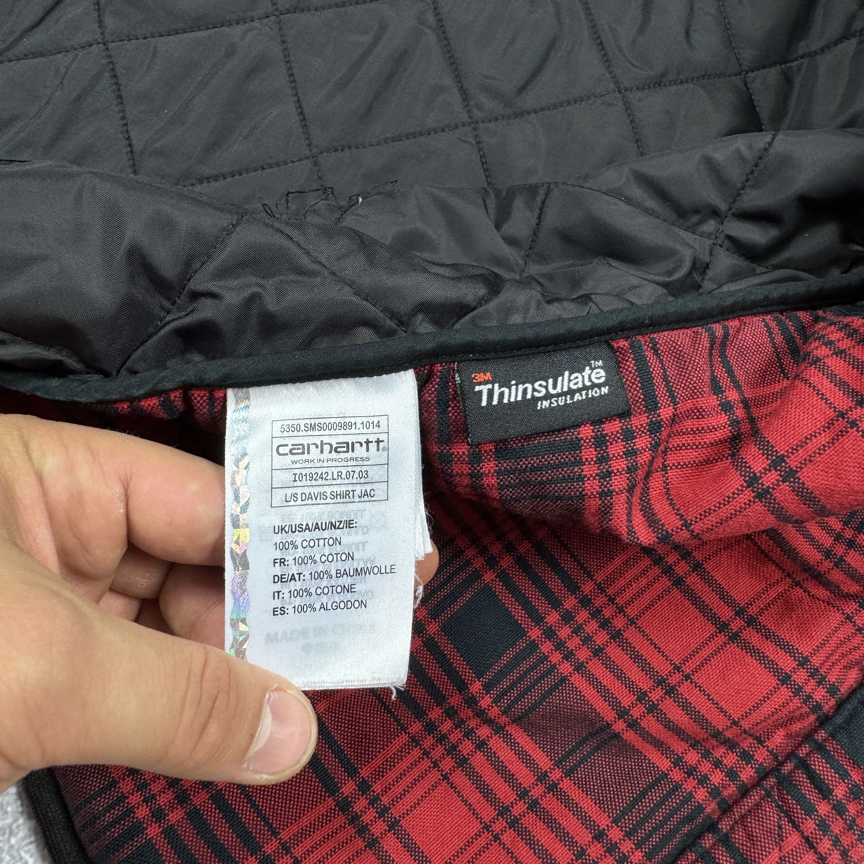 Carhartt Men`s Carhartt L/S Davis Shirts Jac Bomber Jacket Size M Size US M / EU 48-50 / 2 - 10 Thumbnail