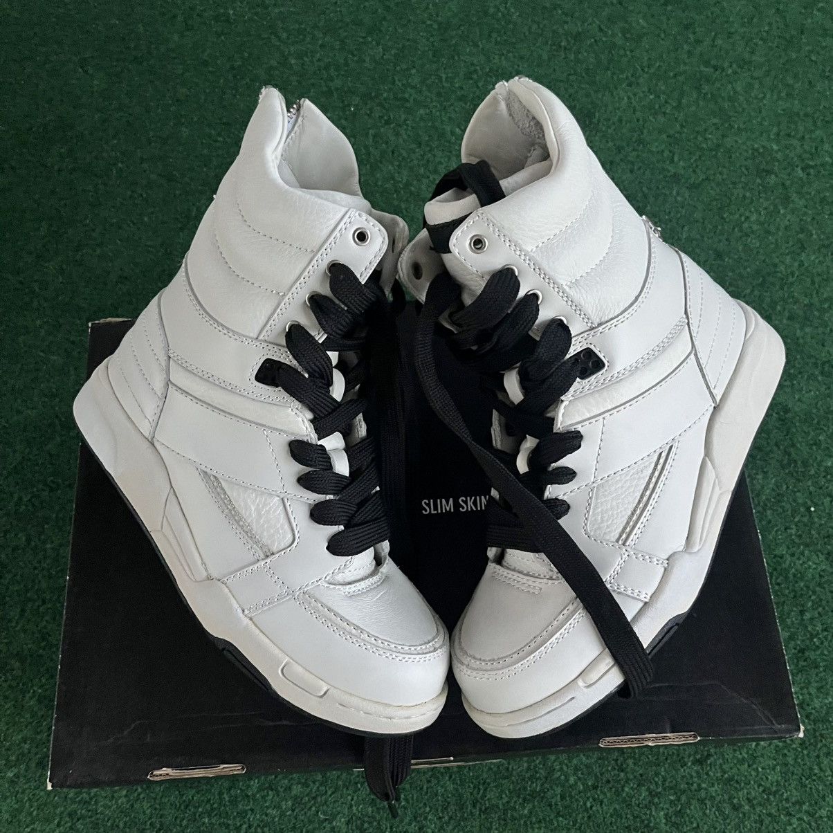 Diet Butcher Slim Skin Studded Hi Top Zip Sneakers Black Silver