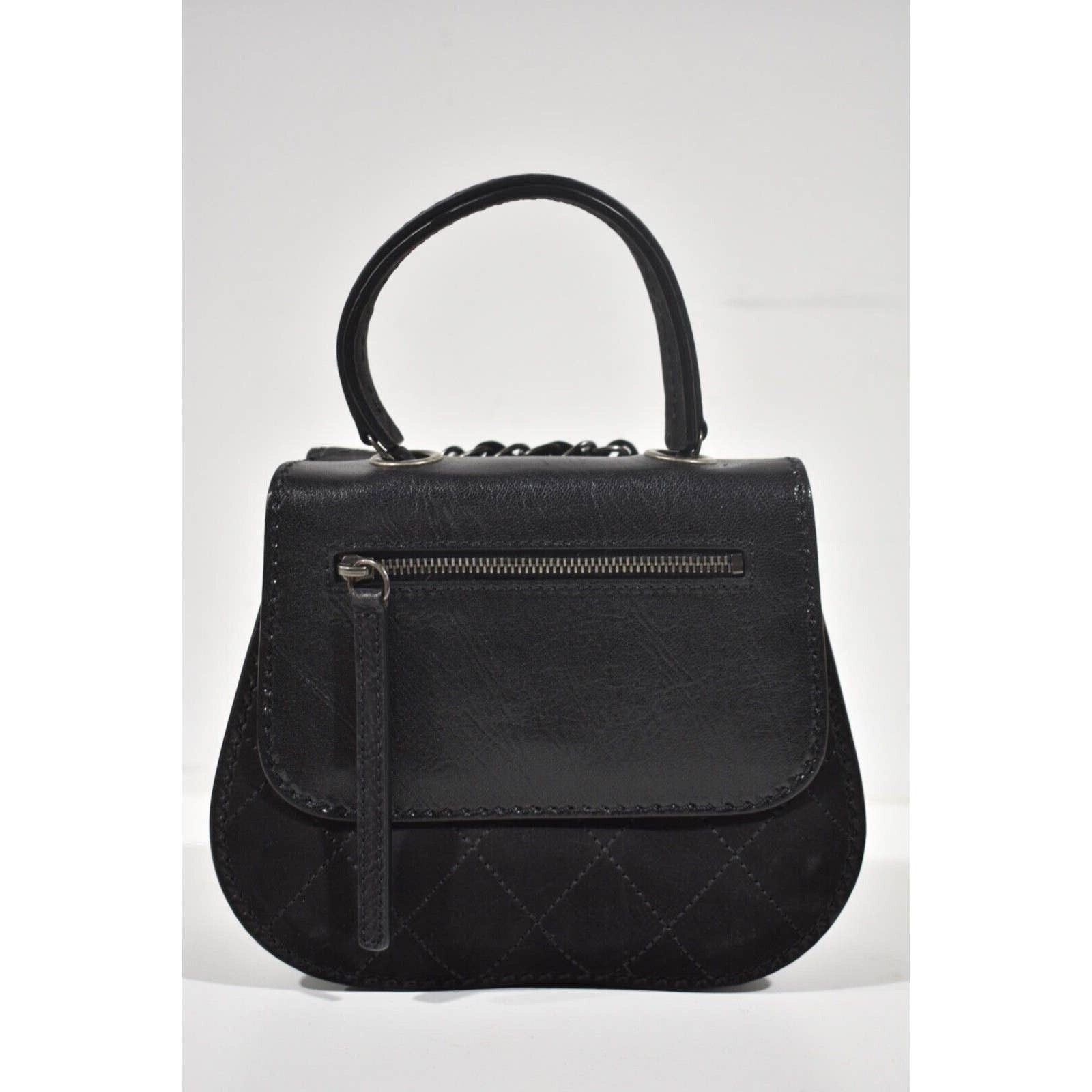 Chanel Chanel 13P Black Nubuck Mini Quilted Chain Crossbody Bag Size ONE SIZE - 5 Thumbnail