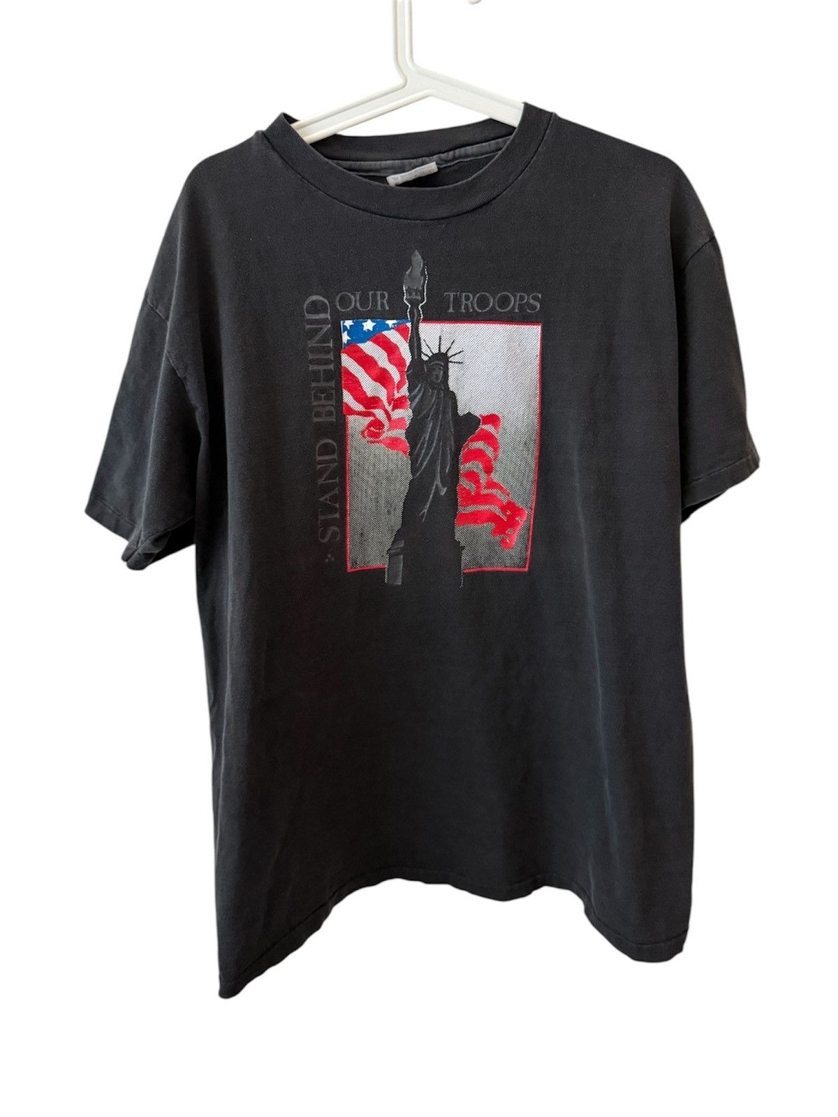 Vintage Vintage 90s Stand Behind Our Troops USA T-Shirt Size US XL / EU 56 / 4 - 1 Thumbnail