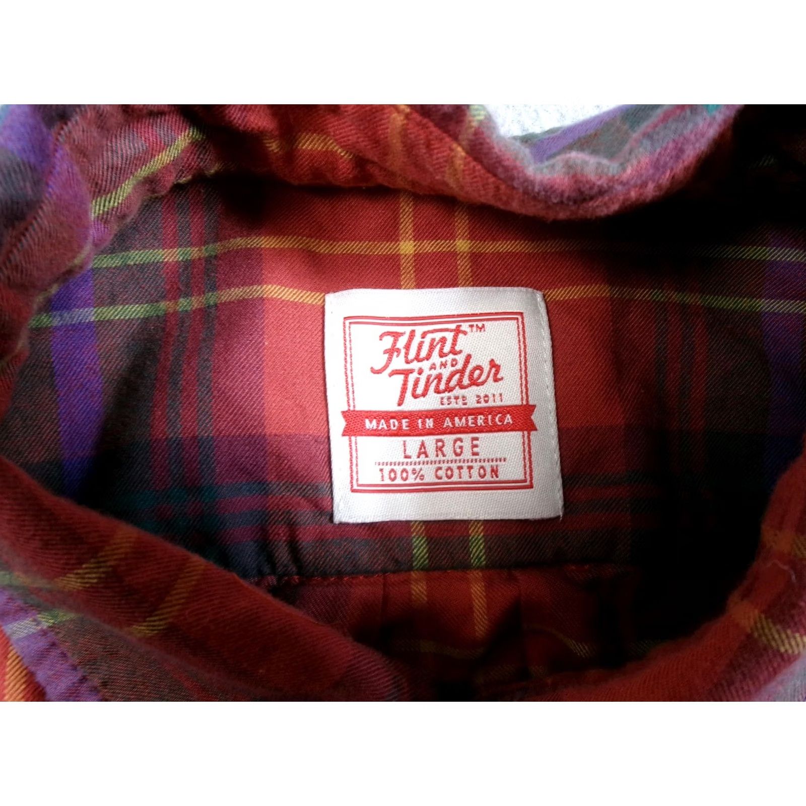 Flint And Tinder Flint and Tinder Shirt Men L Plaid Button-Down Made USA 100% Cotton Heritage Red Classic Casual Fall Vintage No Size US L / EU 52-54 / 3 - 3 Thumbnail
