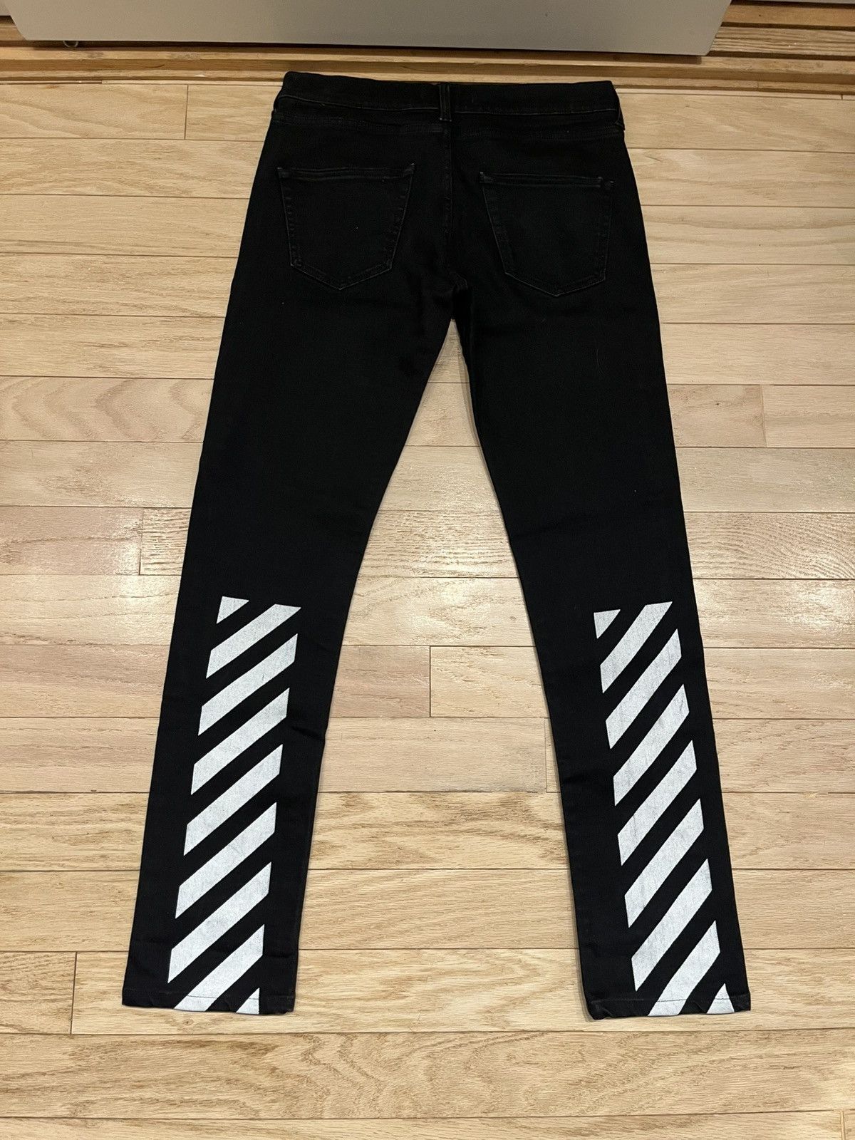 Off-White Off-White Virgil Abloh Black Diagonal Logo Jeans Size 31