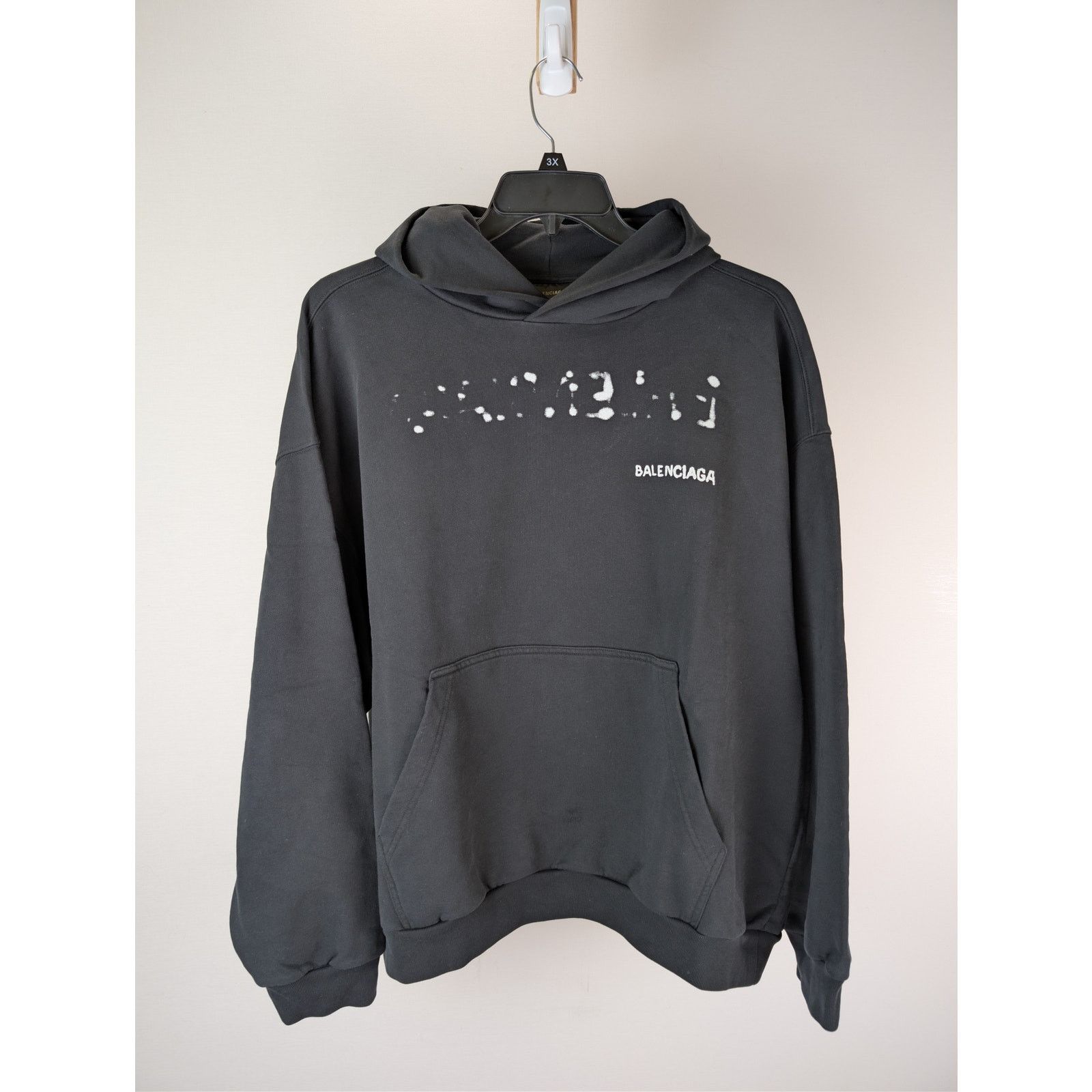 Balenciaga o1rshd1 Hand-Drawn Logo Cotton Hoodie in black Size US L / EU 52-54 / 3 - 2 Thumbnail