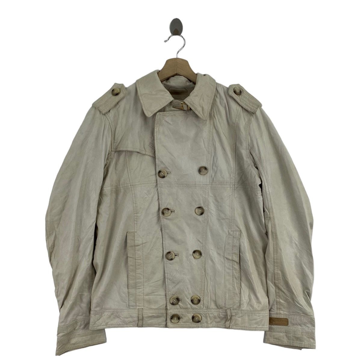Diesel DIESEL Button Up Motorcycle Grey Leather Jacket Size US S / EU 44-46 / 1 - 1 Thumbnail