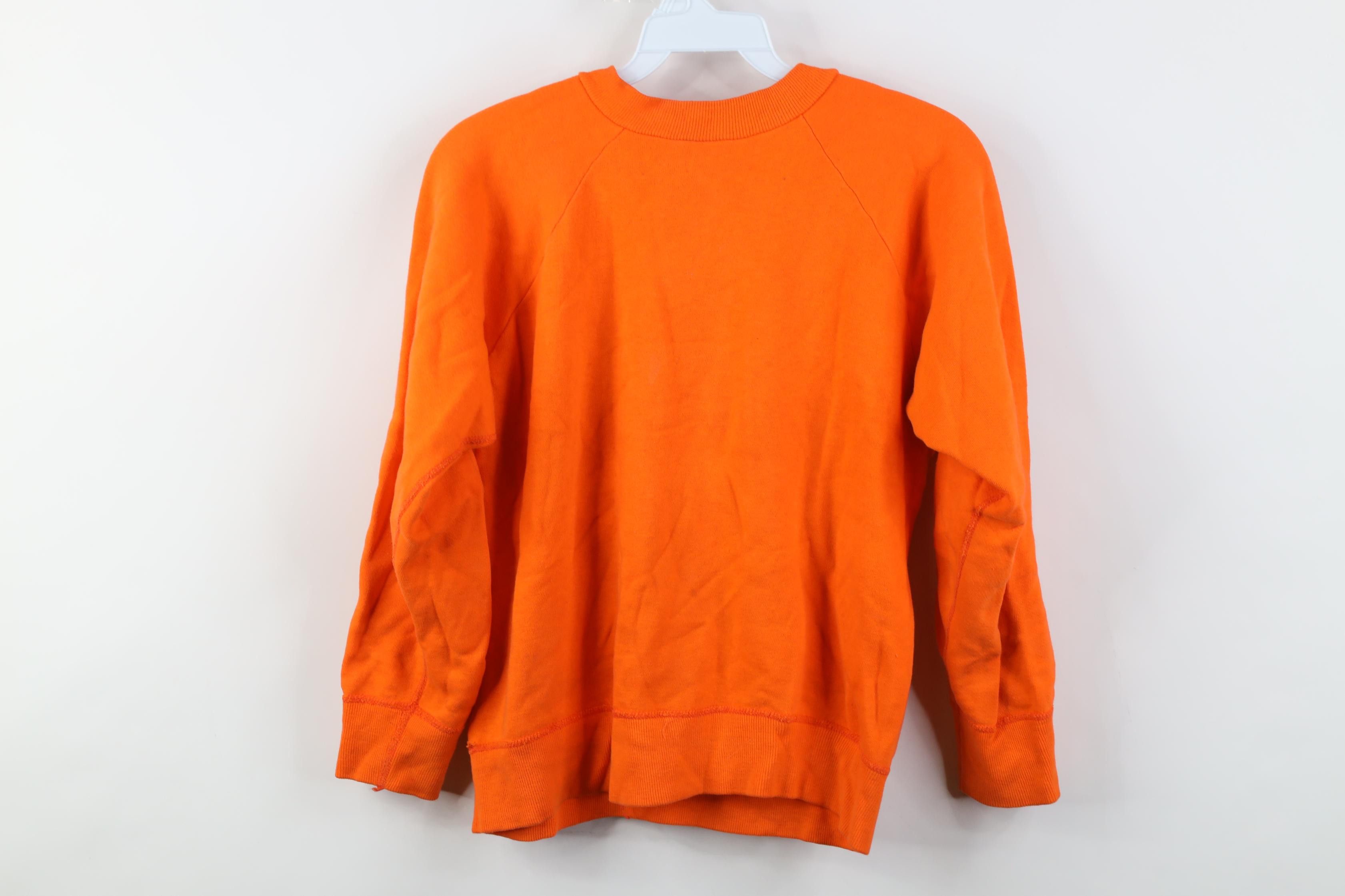 Vintage Vintage 70s Streetwear Blank Crewneck Sweatshirt Orange Size S / US 4 / IT 40 - 14 Thumbnail