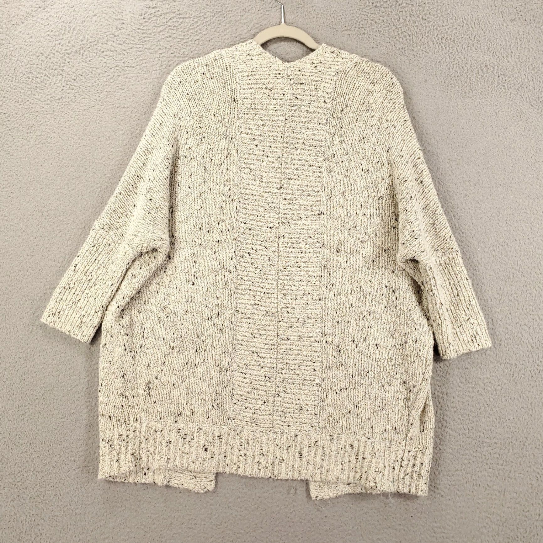 Vintage Chicos Cardigan Womens Medium Ivory Black Speckled Open Front Long Sleeve Cardigan Pockets Casual Womens M Ivory Black Wide Open Front Knit Size M / US 6-8 / IT 42-44 - 7 Thumbnail