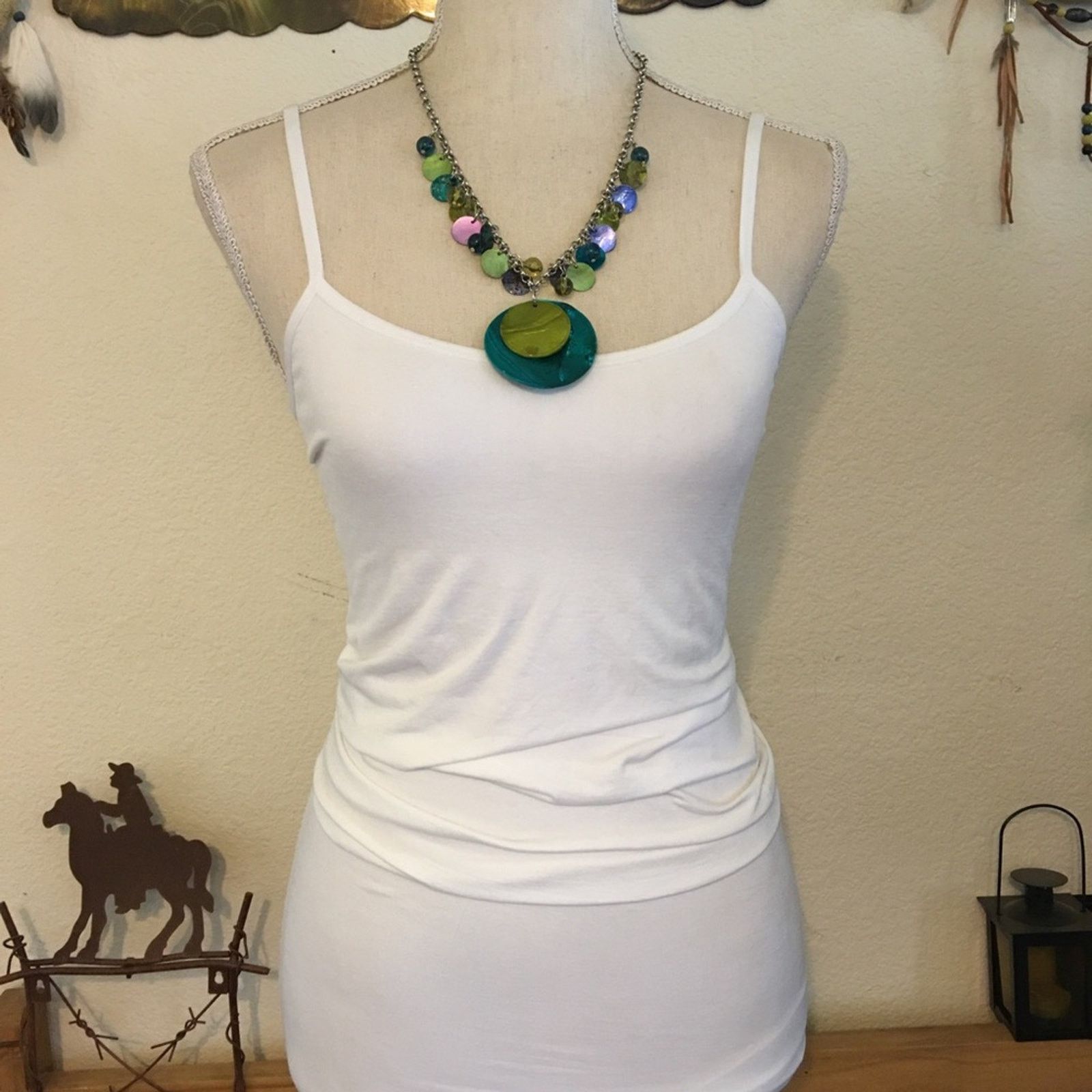 Jewelry Multi tone dyed shell beaded silver tone necklace Size ONE SIZE - 4 Thumbnail
