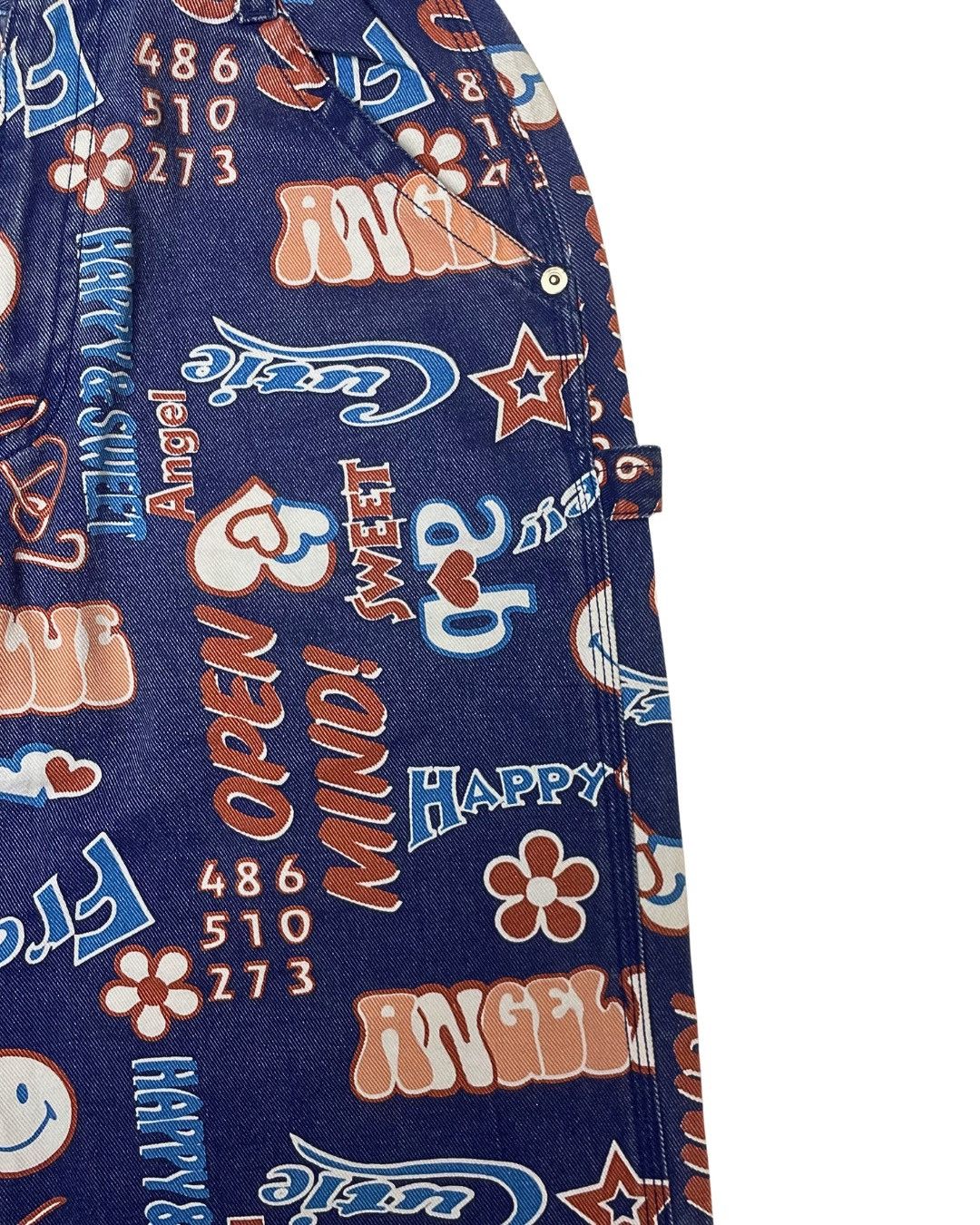 Angel Blue The Rainbow-Pop Graffiti Monogram Carpenter Jeans Size 25" / US 0 / IT 36 - 4 Thumbnail