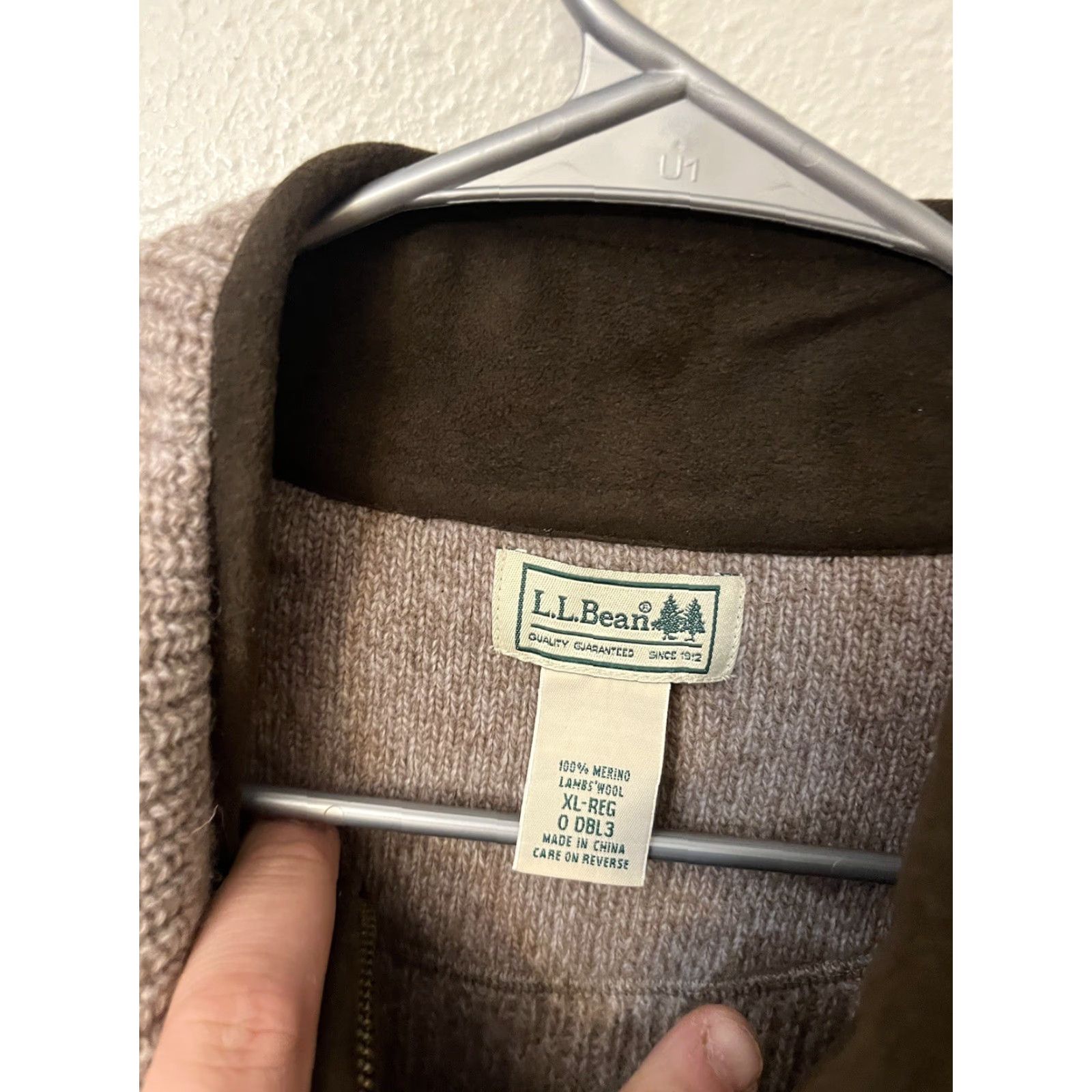 Vintage L.L. Bean Sweater Merino Lambs Wool Gore Wind Stopper 1/4 Zip Men’s XL Reg Brown Size US XL / EU 56 / 4 - 3 Thumbnail