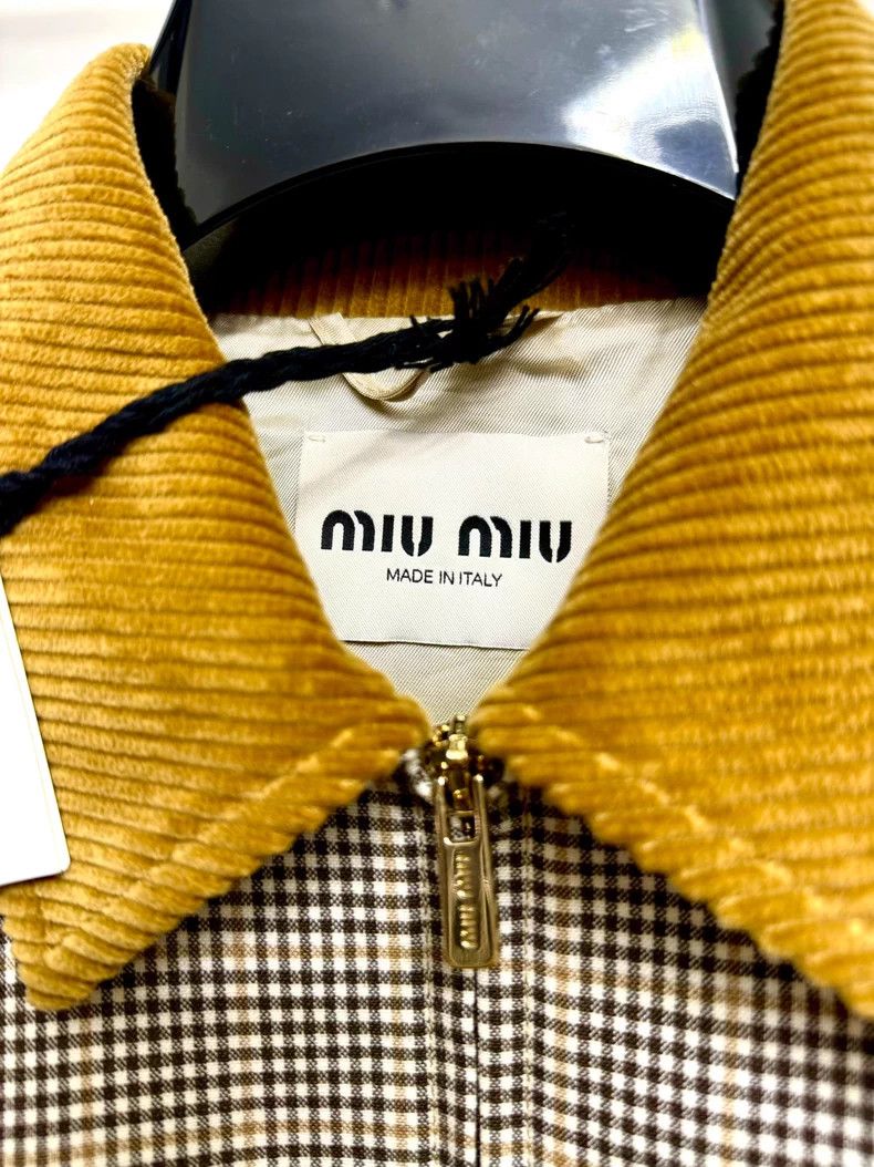 Miu Miu miumiu size 38 25 SS corduroy houndstooth jacket 2504-Next Size US M / EU 48-50 / 2 - 3 Thumbnail