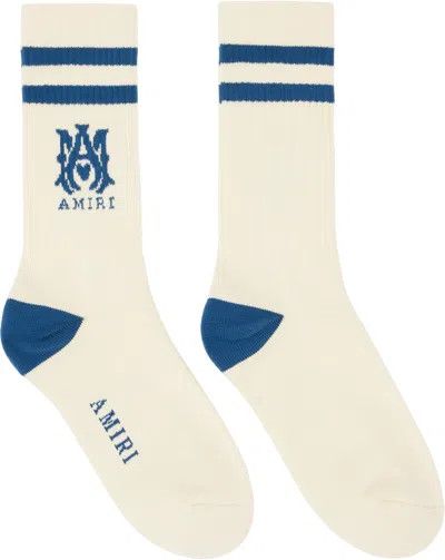 Amiri o1s1wg110526 Size: OS / Ma Core Logo Socks in Off White/Blue Size ONE SIZE - 1 Preview