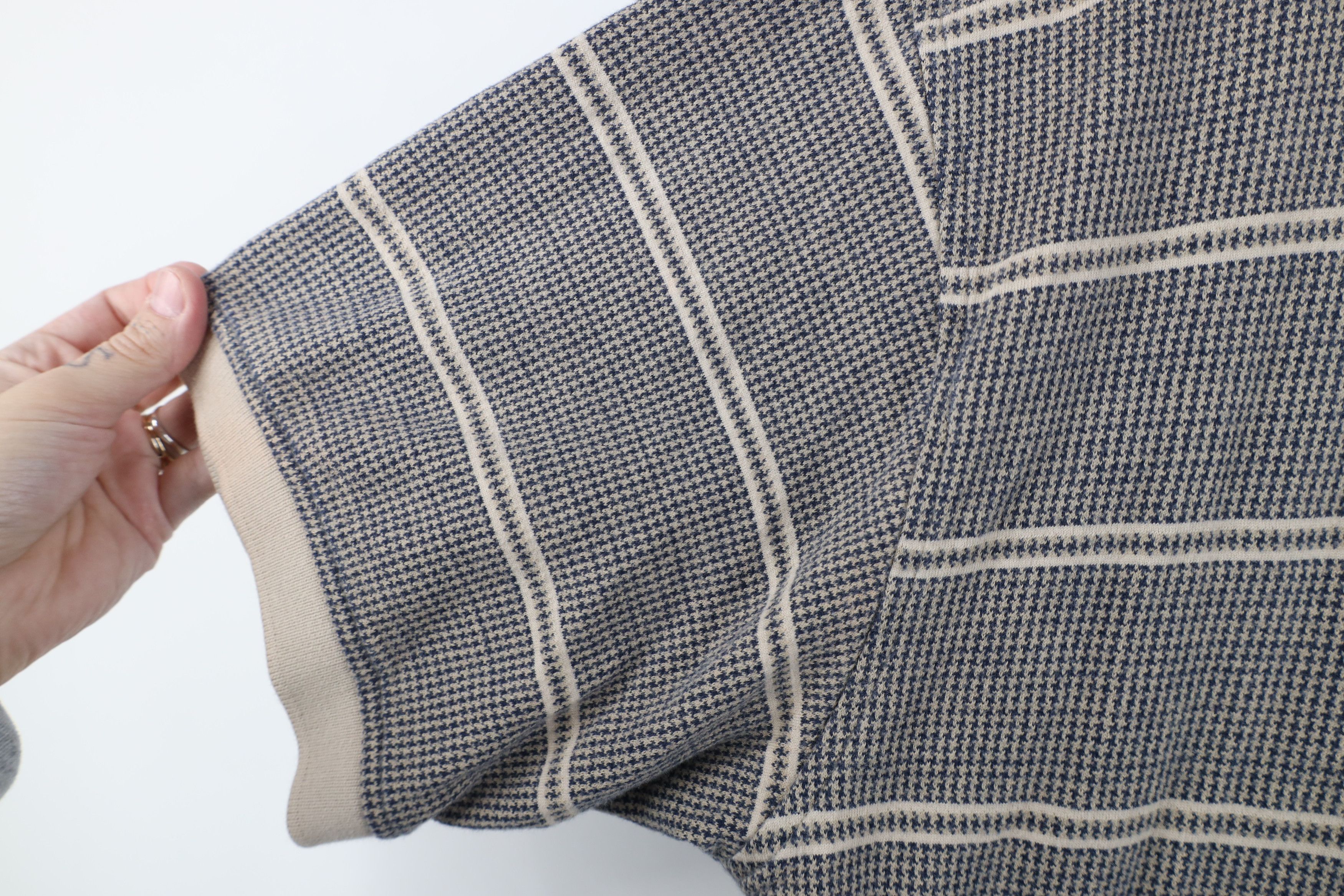 Vintage Vintage 90s Y2K Streetwear Houndstooth Knit Golf Polo Shirt Size US XL / EU 56 / 4 - 6 Thumbnail