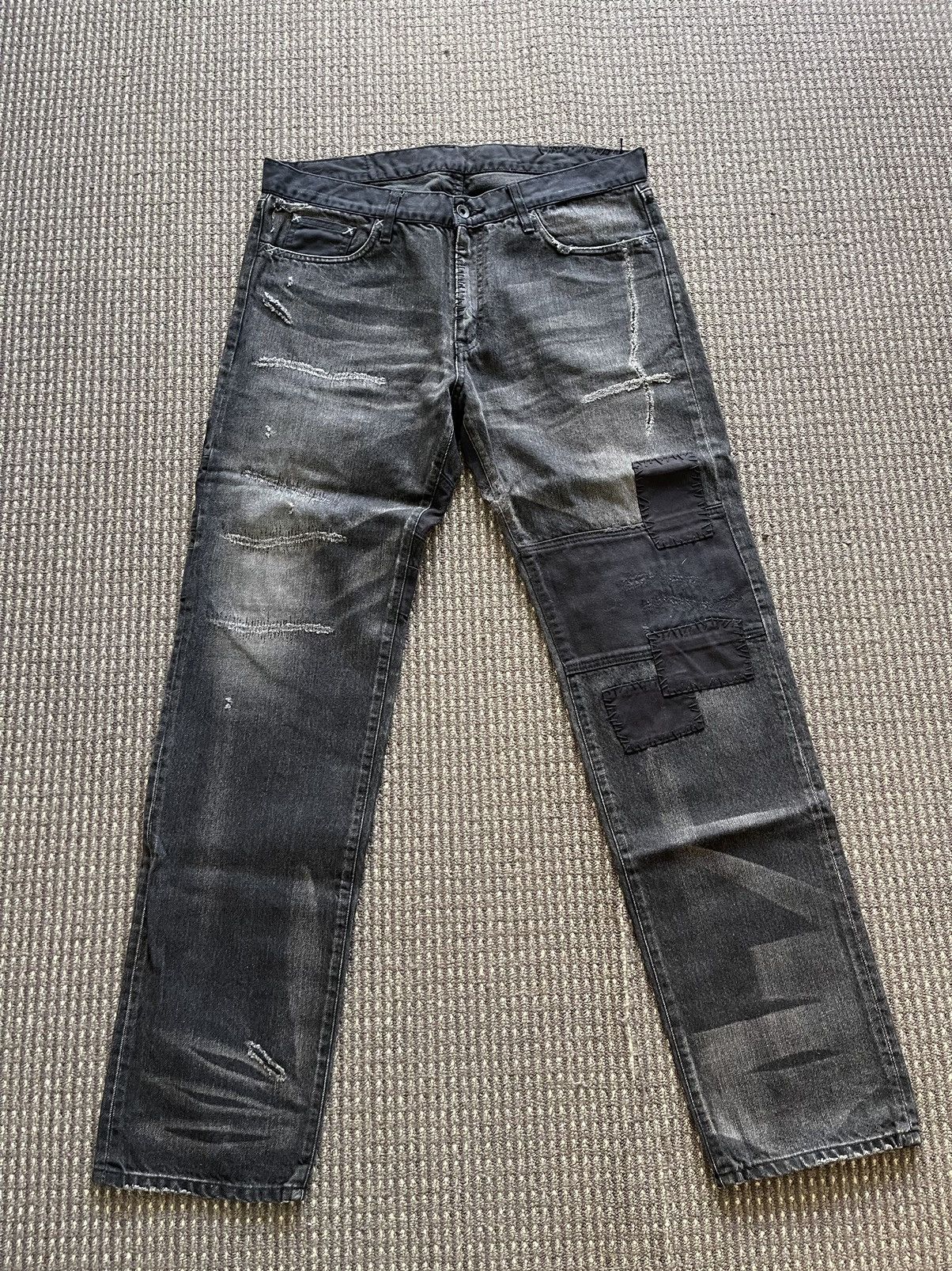 Neighborhood 2007 NBHD Black Icon Patch Jeans Size US 34 / EU 50 - 1 Thumbnail