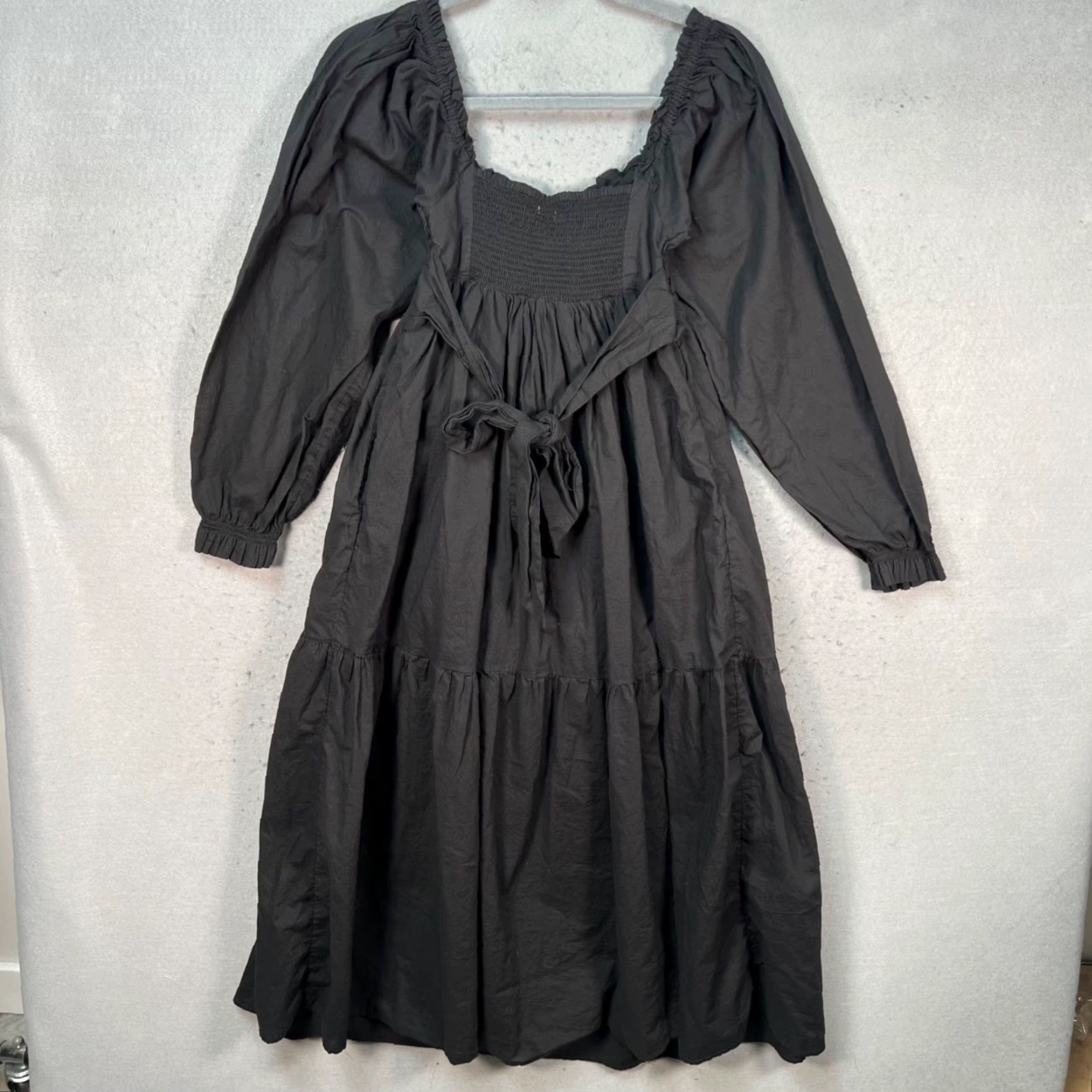 Vintage Kimchi Blue Womens XS Black Long-Sleeve Empire Waist Maxi Dress Cotton Dress Size XS / US 0-2 / IT 36-38 - 2 Thumbnail
