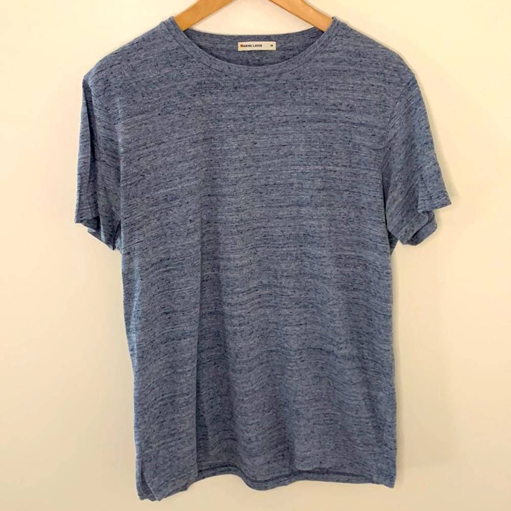 Marine Layer SS Crew T - Marine Layer - Med- Heather Blue -60/40 Ctn/poly Size US M / EU 48-50 / 2 - 2 Thumbnail
