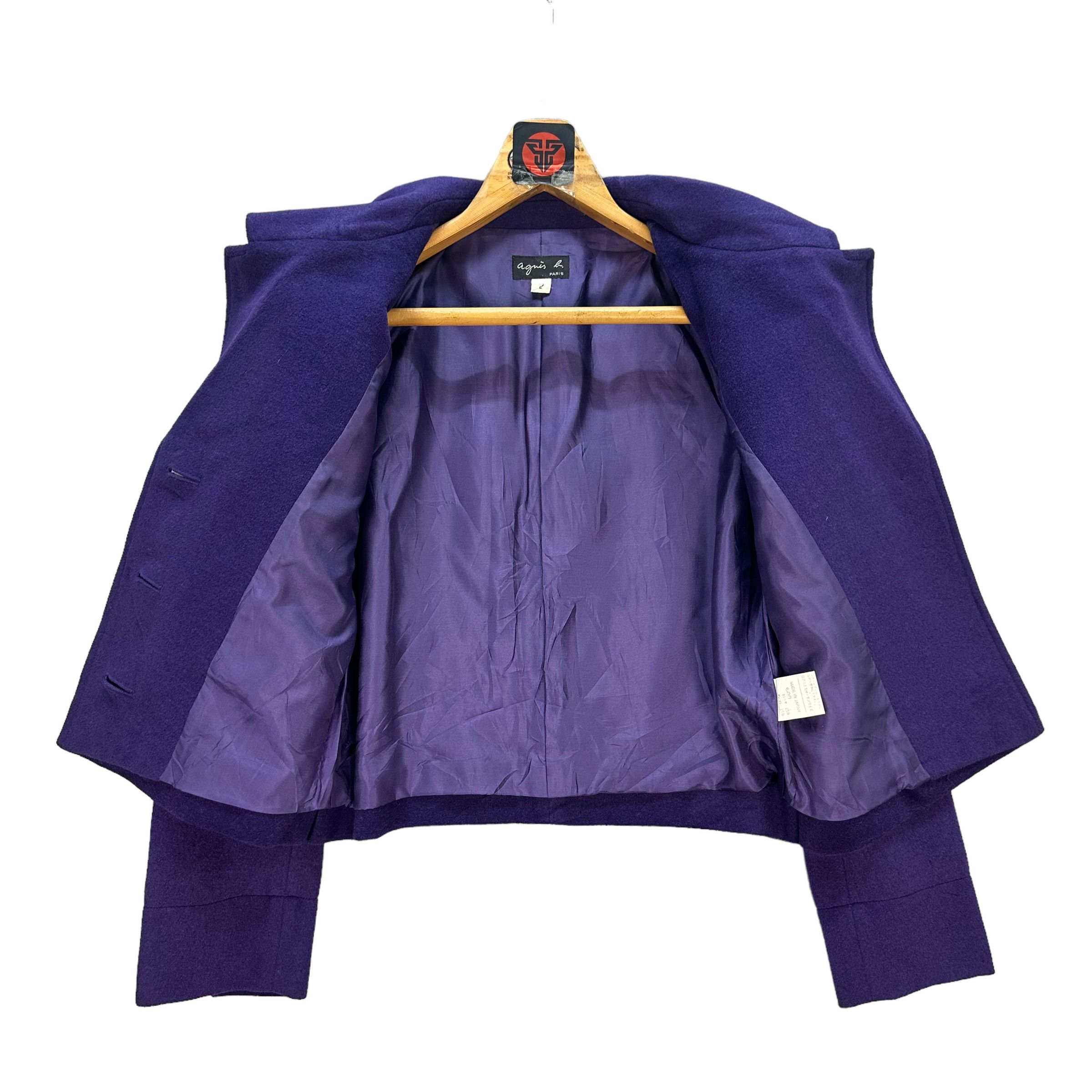agnes b. AGNES B PARIS PURPLE WOOL CROPPED JACKET #7584-155 Size S / US 4 / IT 40 - 7 Thumbnail