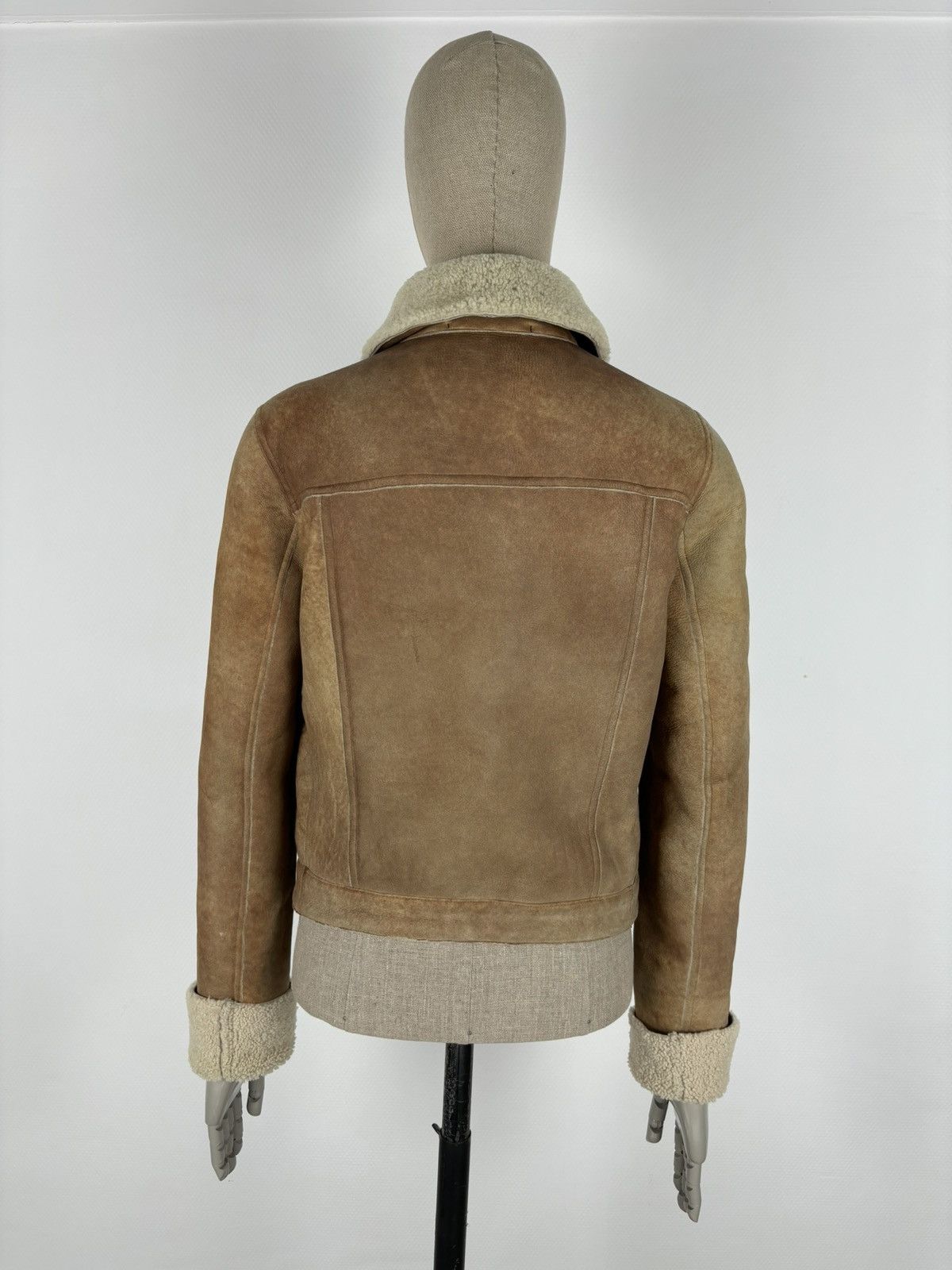 Miu Miu Y2K Dyed Sheep Fur Leather Coat Aviator Jacket Biker Bomber Size M / US 6-8 / IT 42-44 - 4 Thumbnail